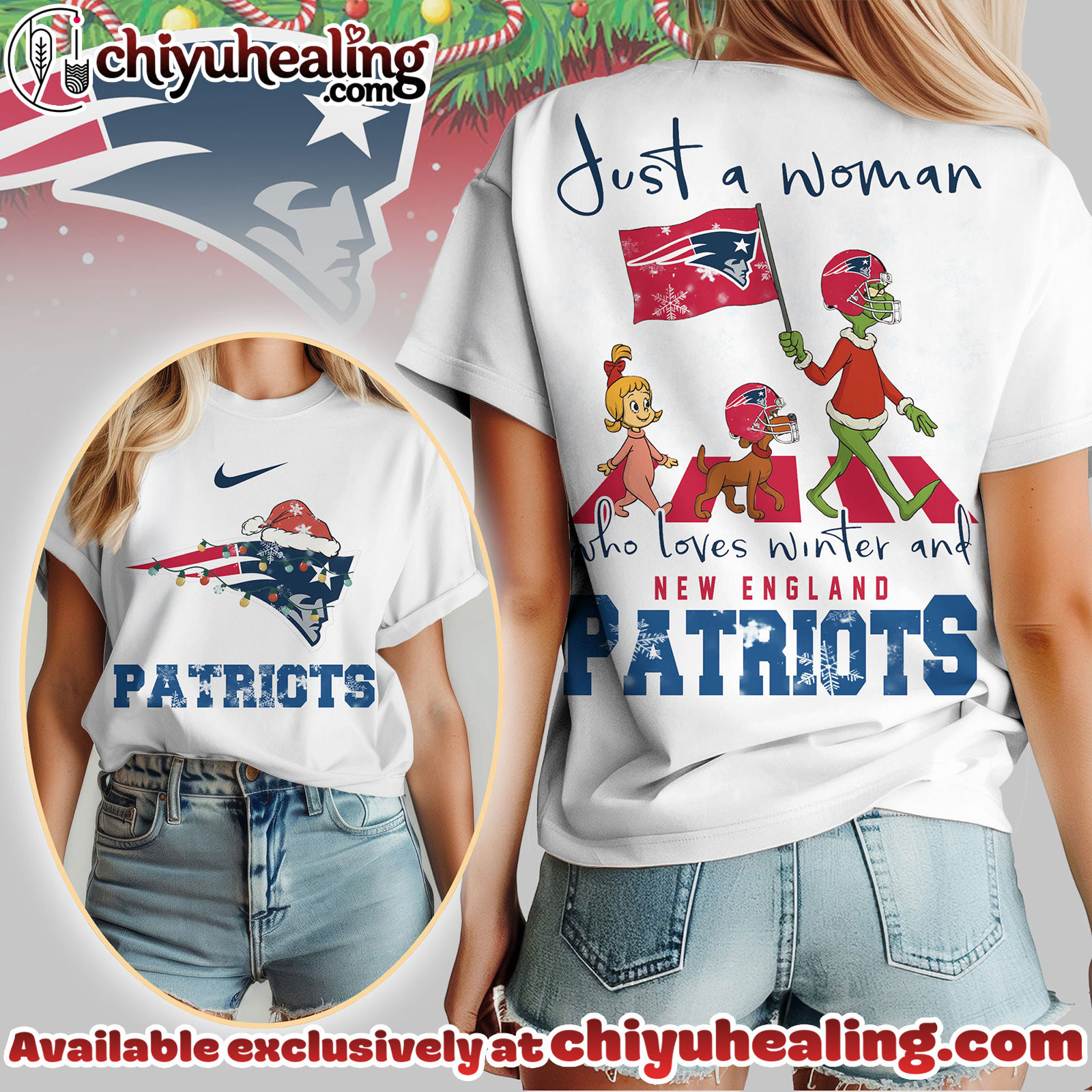 New England Patriots Premium NFL Just A Woman Who Loves Winter 3D Shirt, Hoodie, Sweatshirt, All Team NFL