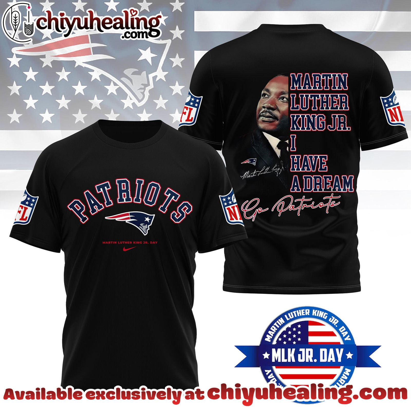 New England Patriots Premium NFL Martin Luther King JR. Day 3D Shirt, Hoodie, Sweatshirt