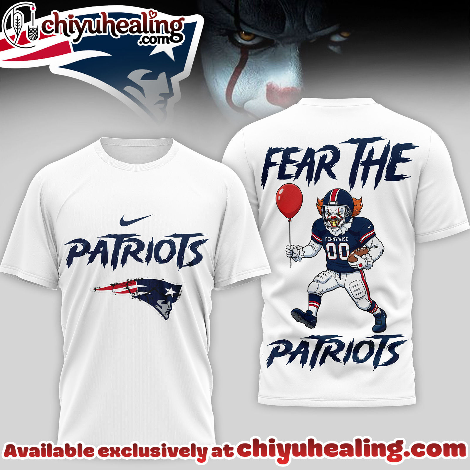 New England Patriots Premium NFL Pennywise 3D Shirt
