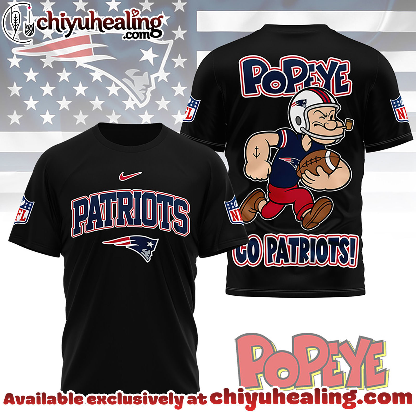 New England Patriots Premium NFL Popeye Fan 3D Shirt, Hoodie, Sweatshirt, All Team NFL
