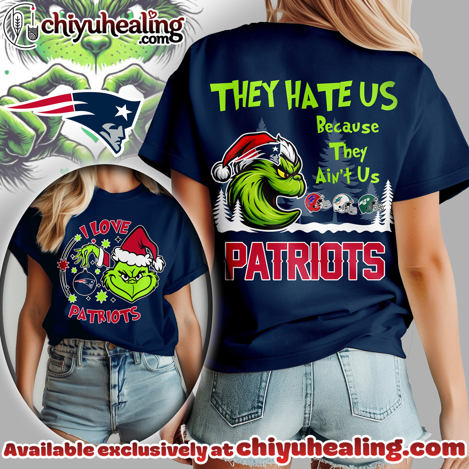 New England Patriots Premium NFL They Hate Us Grinch Women Shirt, Hoodie, Sweatshirt, All Team NFL