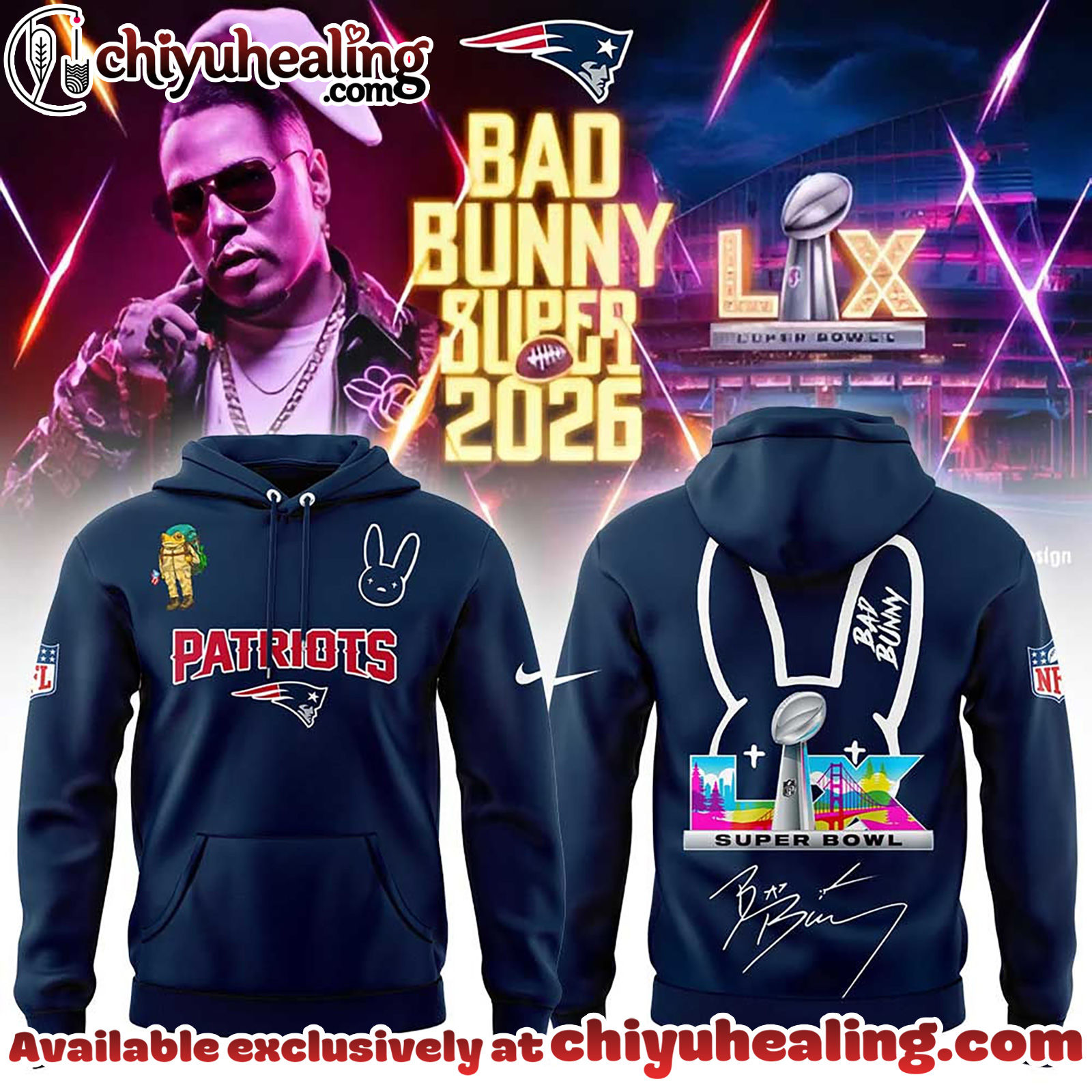 New England Patriots x Bad Bunny Super Bowl 2026 Combo Hoodie, Sweatshirt, Tshirt