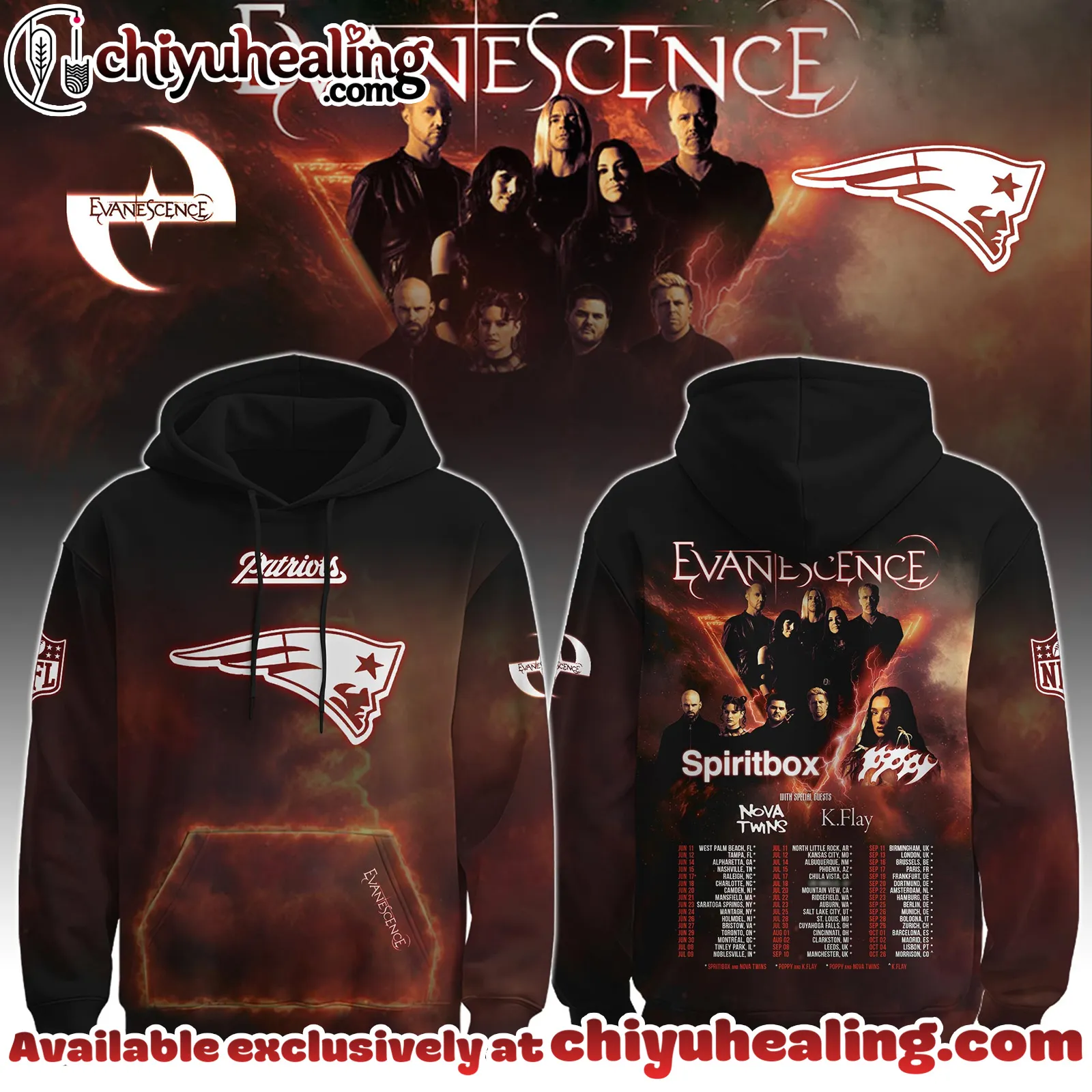 New England Patriots x Evanescence Hoodie Limited Hoodie, All Team NFL