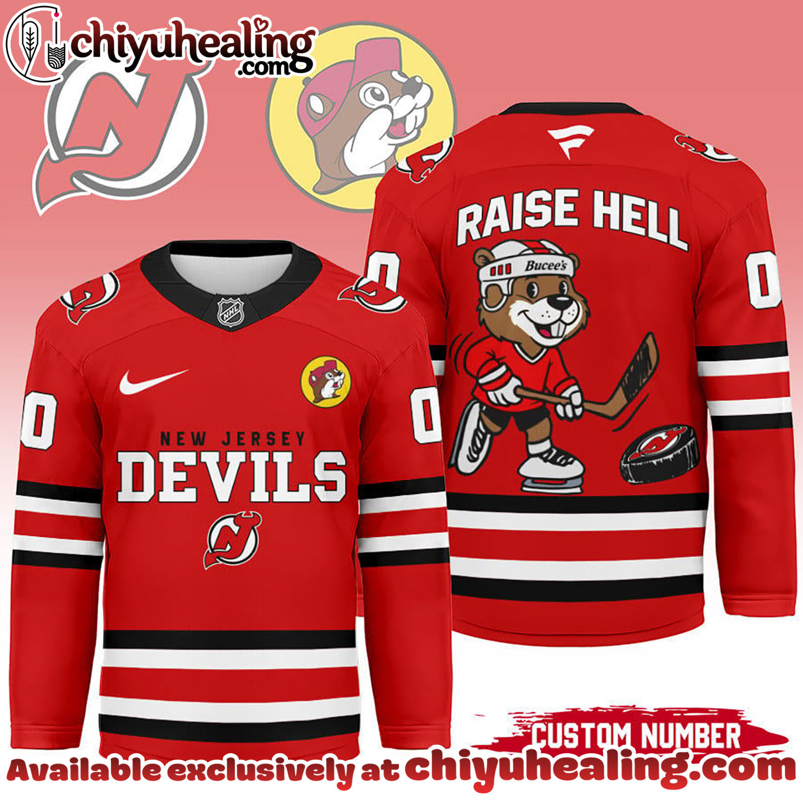 New Jersey Devils Premium NHL Bucees Personalized Hockey Jersey