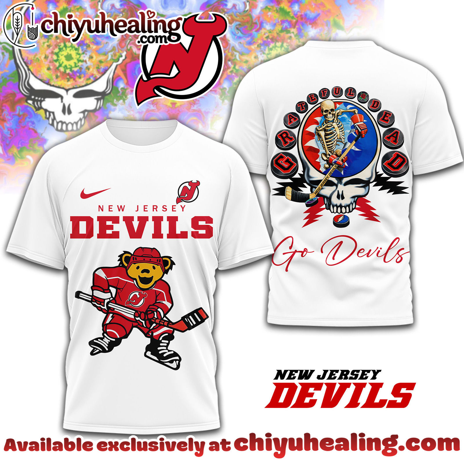 New Jersey Devils Premium NHL Deadhead 3D Shirt