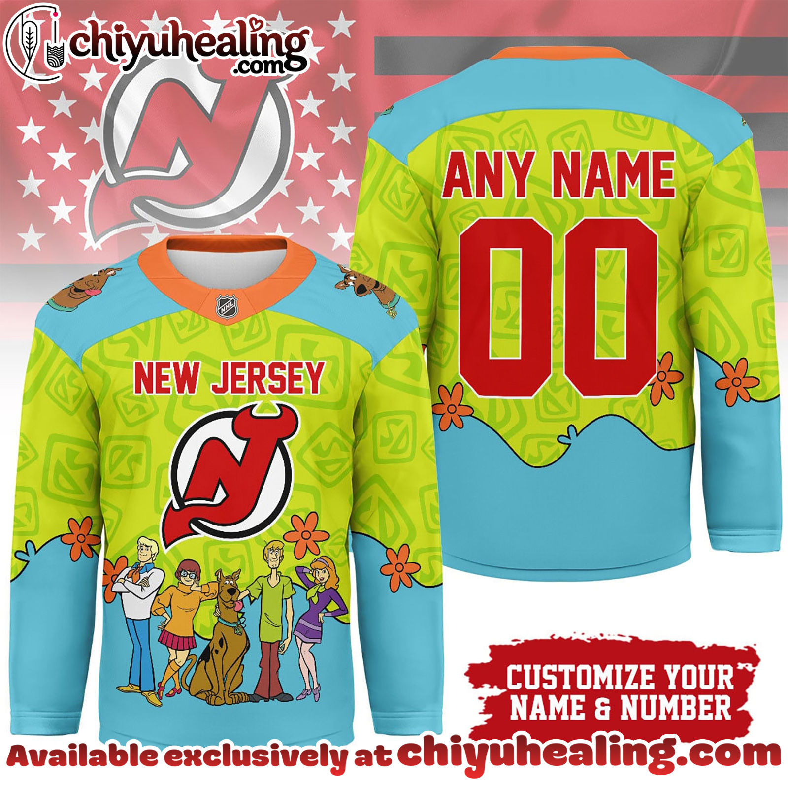 New Jersey Devils Premium NHL Scooby Doo Hockey Jersey
