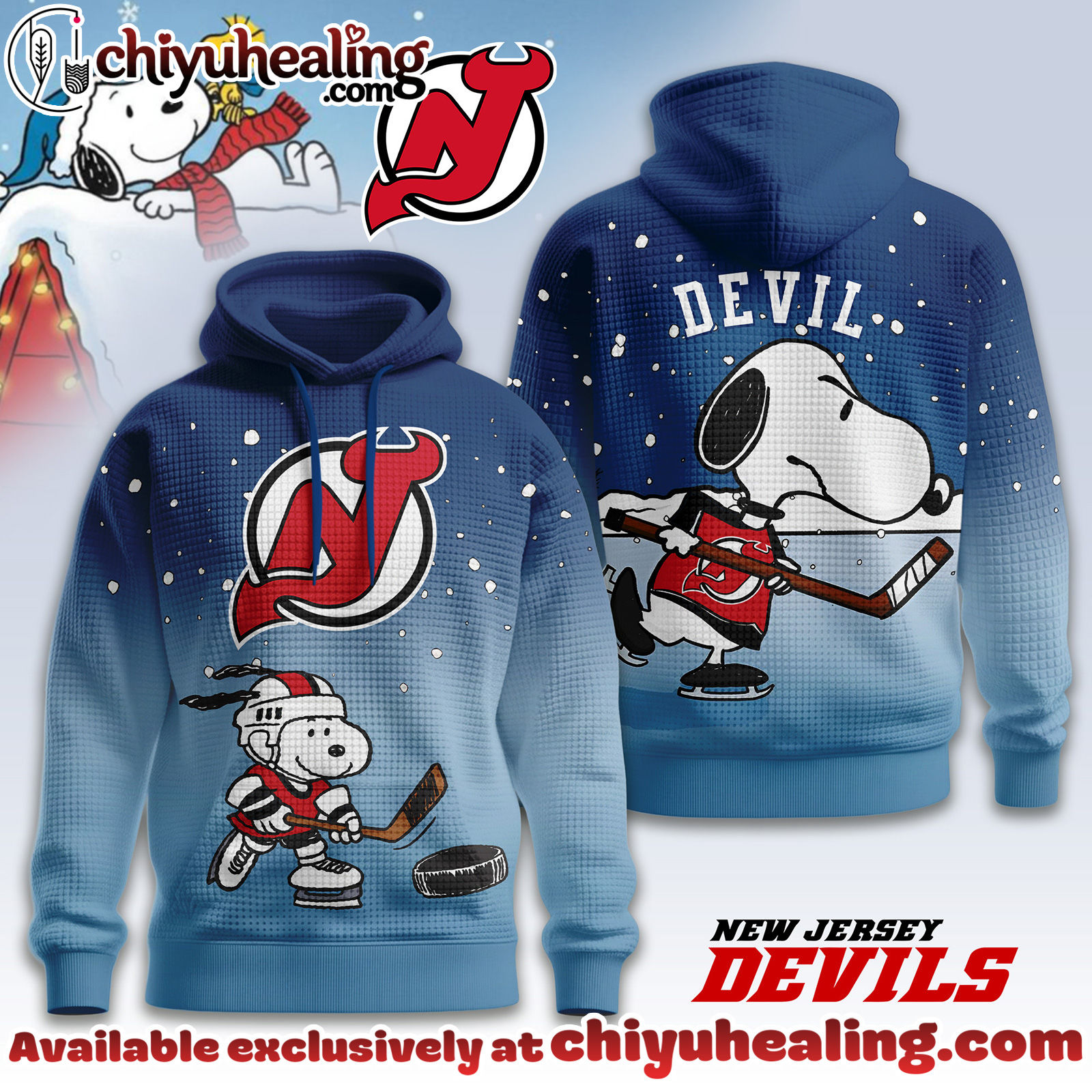New Jersey Devils Premium NHL Snoopy Hockey 3D Waffle Hoodie, Sweatshirt, Shirt, All Team NHL