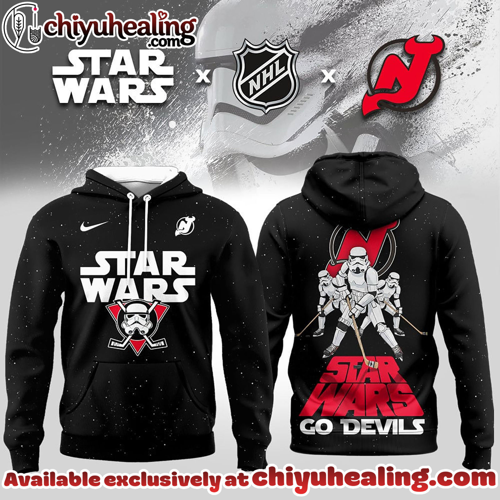 New Jersey Devils Premium NHL Star Wars Imperial Trooper 3D Hoodie