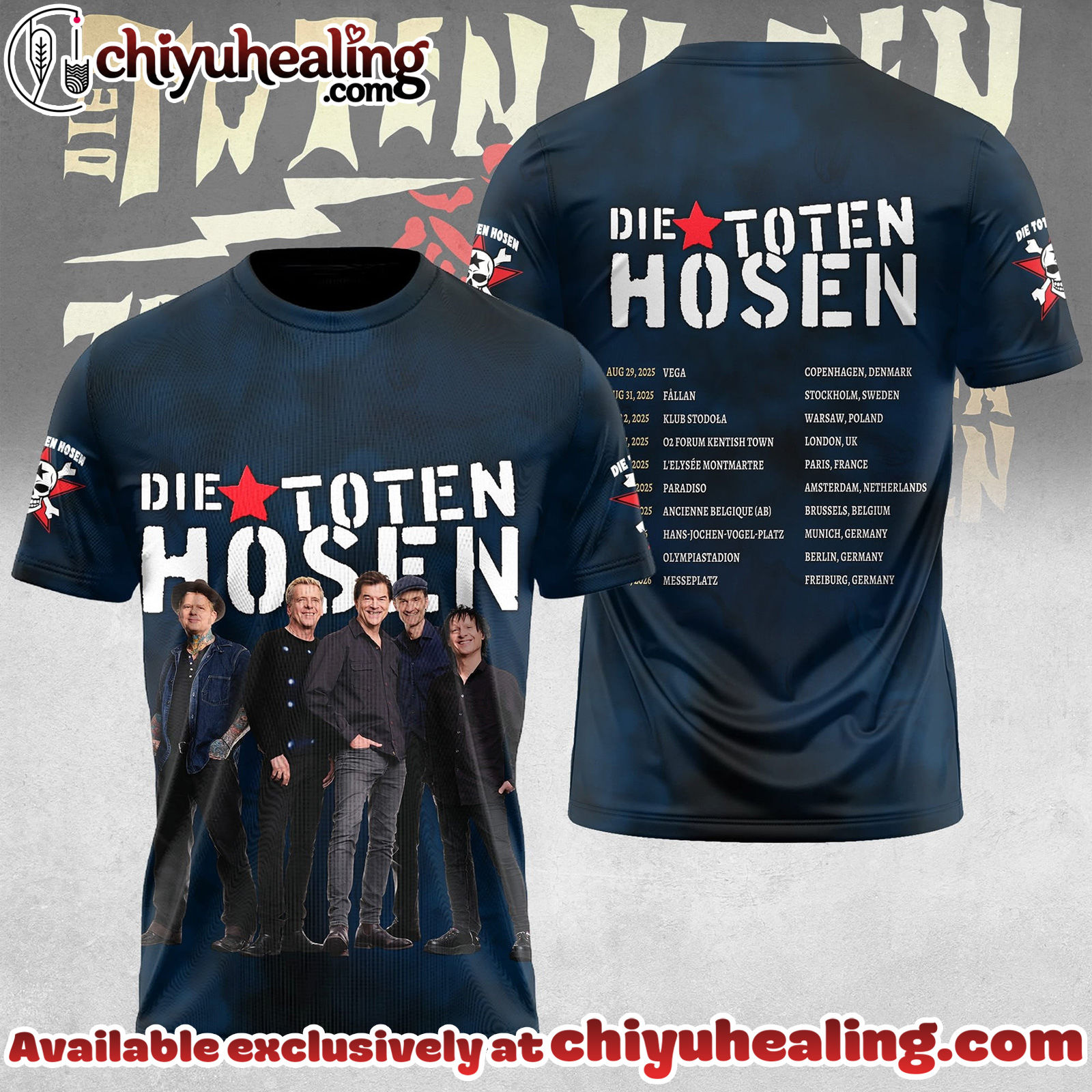 New Limited Edition Die Toten Hosen Eu Tour 2025 3D Apparel Tshirt, Hoodie, Sweatshirt
