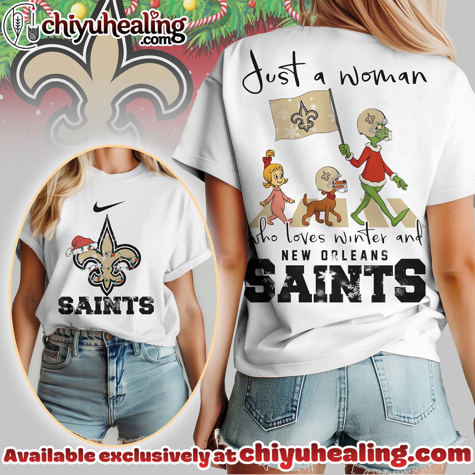 New Orleans Saints Premium NFL Just A Woman Who Loves Winter 3D Shirt, Hoodie, Sweatshirt, All Team NFL