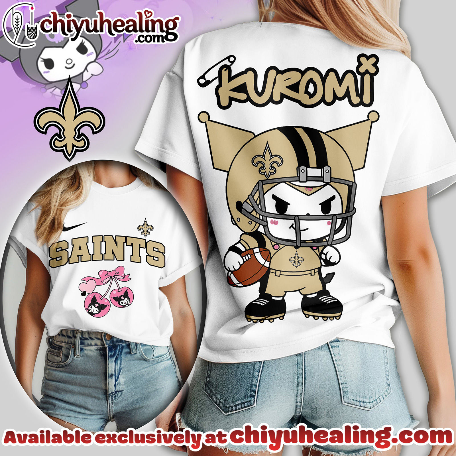 New Orleans Saints Premium NFL Kuromi Women Shirt