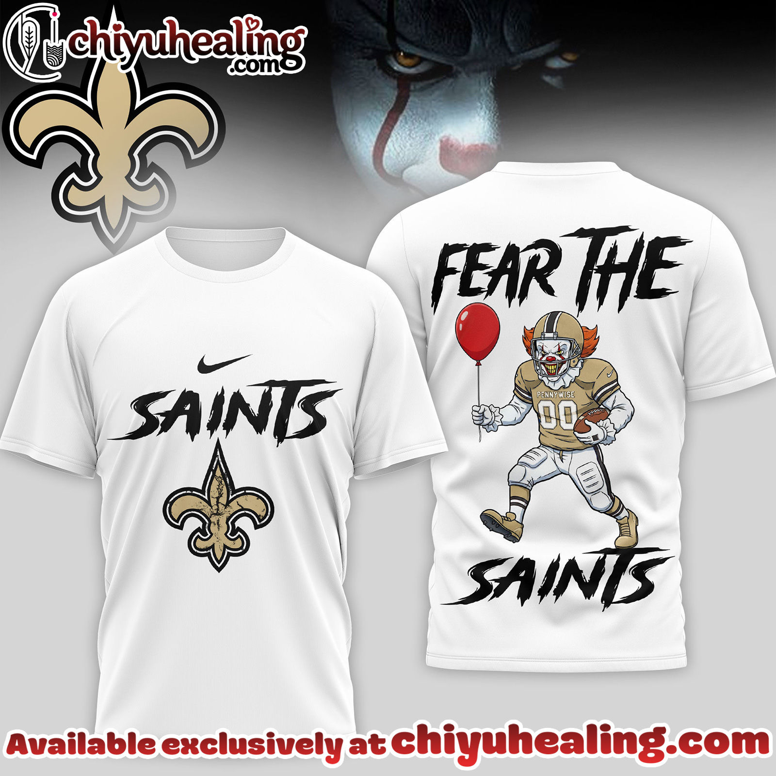 New Orleans Saints Premium NFL Pennywise 3D Shirt