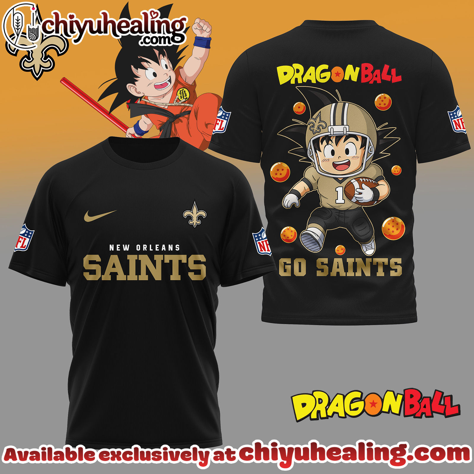 New Orleans Saints Premium NFL Son Goku 3D Shirt, Hoodie, Sweatshirt, All Team NFL