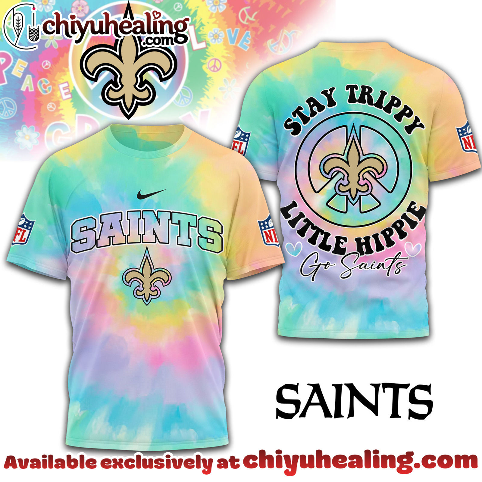 New Orleans Saints Premium NFL Stay Trippy Little Hippie 3D Shirt, Hoodie, Sweatshirt, All Team NFL
