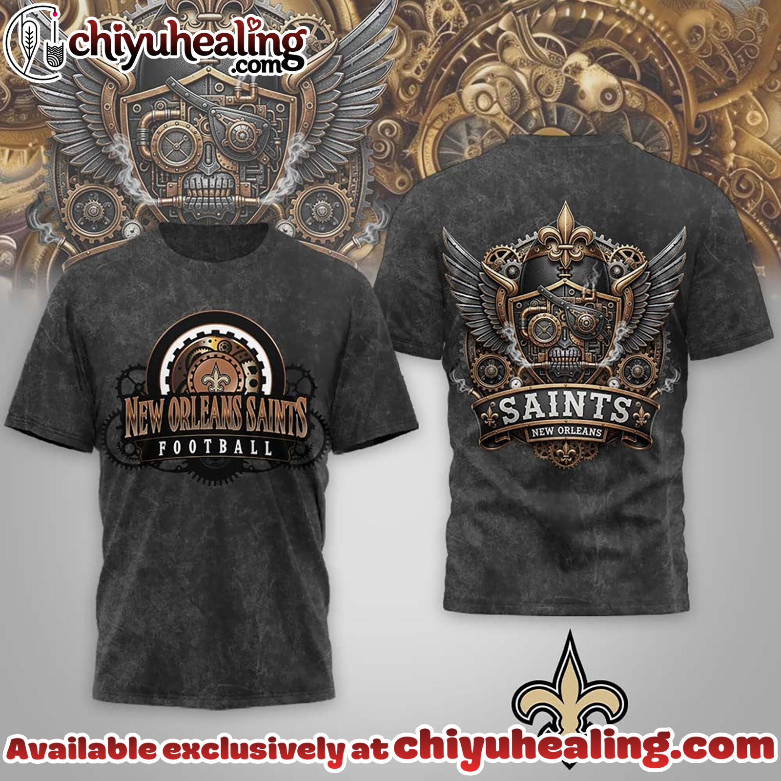 New Orleans Saints Premium NFL Steampunk T-shirt