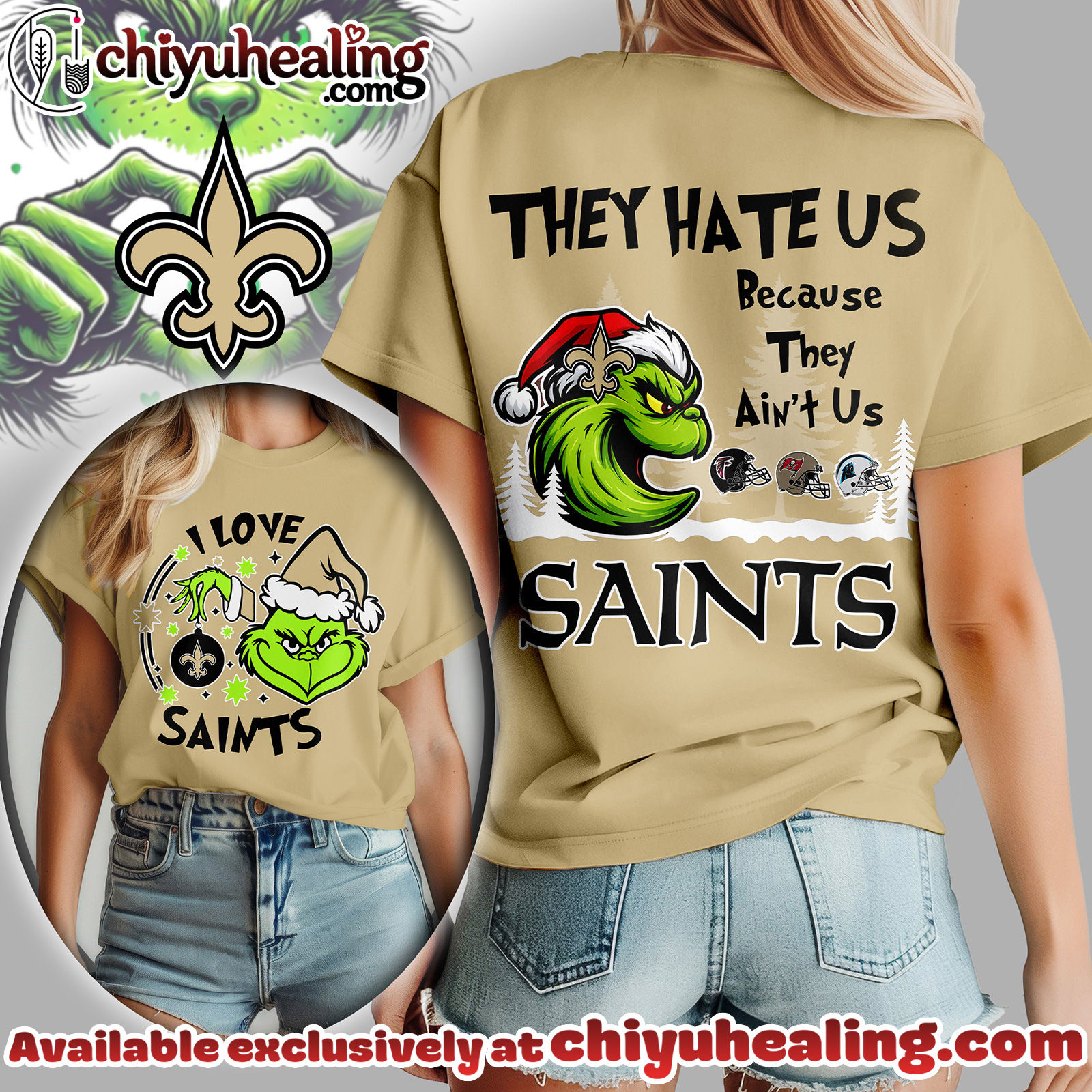 New Orleans Saints Premium NFL They Hate Us Grinch Women Shirt, Hoodie, Sweatshirt, All Team NFL