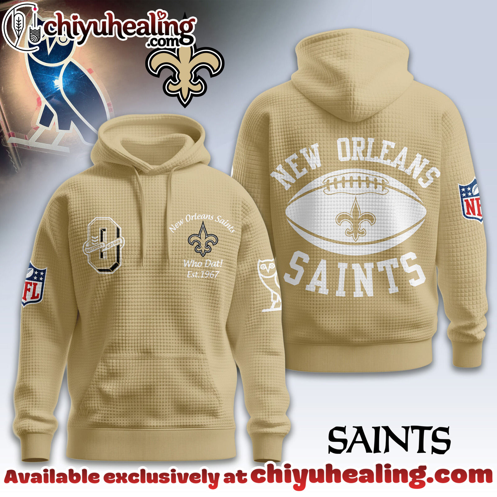 New Orleans Saints Premium NFL x OVO 3D Waffle Hoodie, Sweatshirt, Shirt, All Team NFL