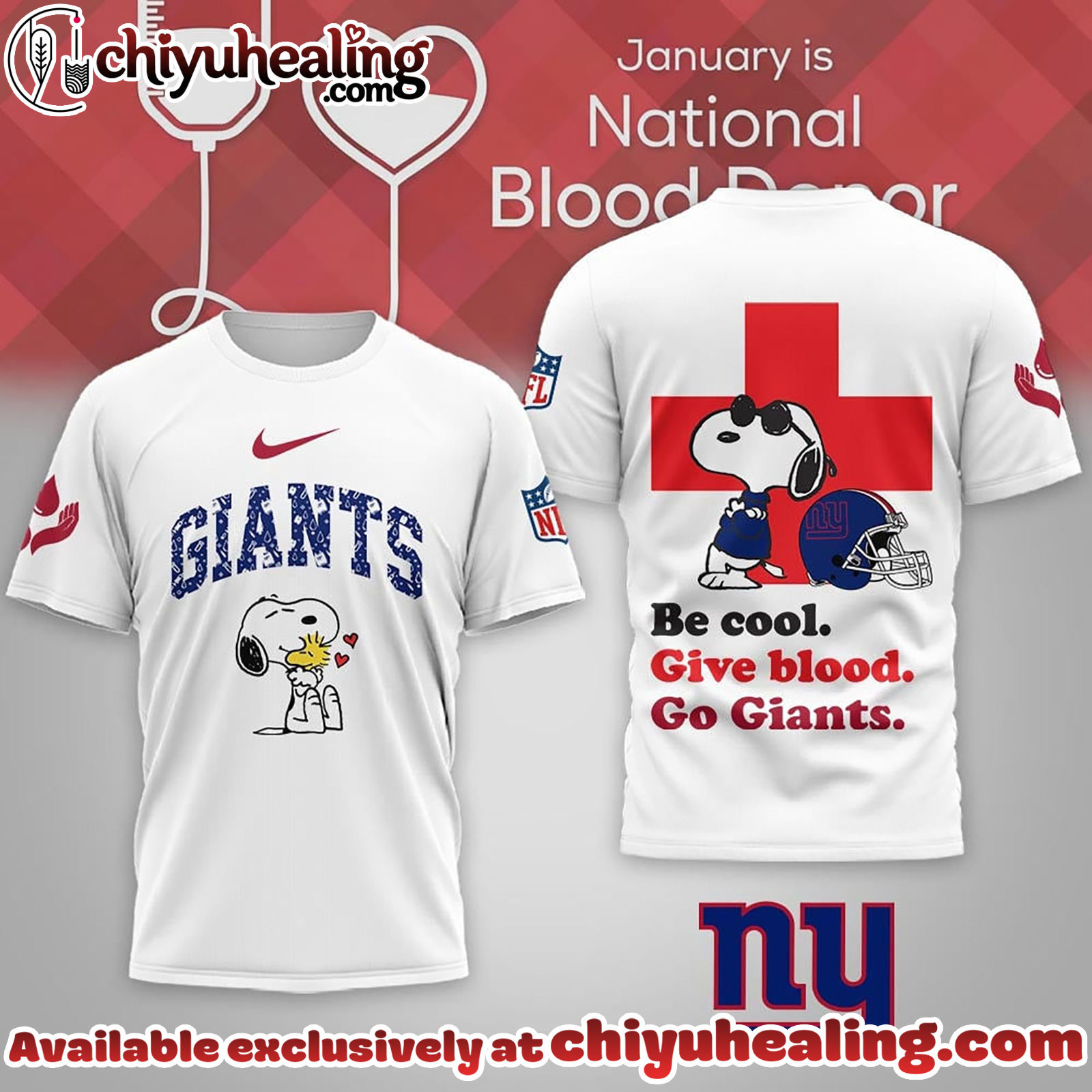 New York Giants Premium NFL Snoopy Blood Donor Awareness Month T-Shirt, Hoodie, Sweatshirt, All Team NFL