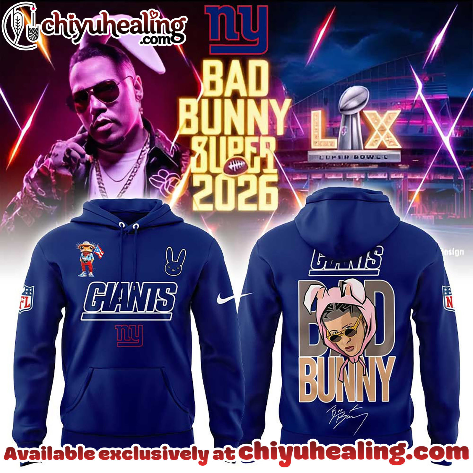 New York Giants x Bad Bunny Super Bowl 2026 Combo Hoodie, Sweatshirt, Tshirt V2