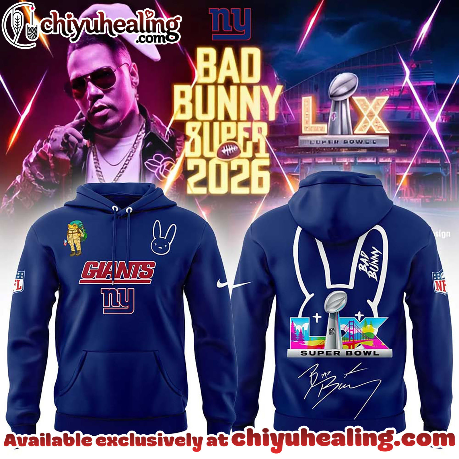 New York Giants x Bad Bunny Super Bowl 2026 Combo Hoodie, Sweatshirt, Tshirt