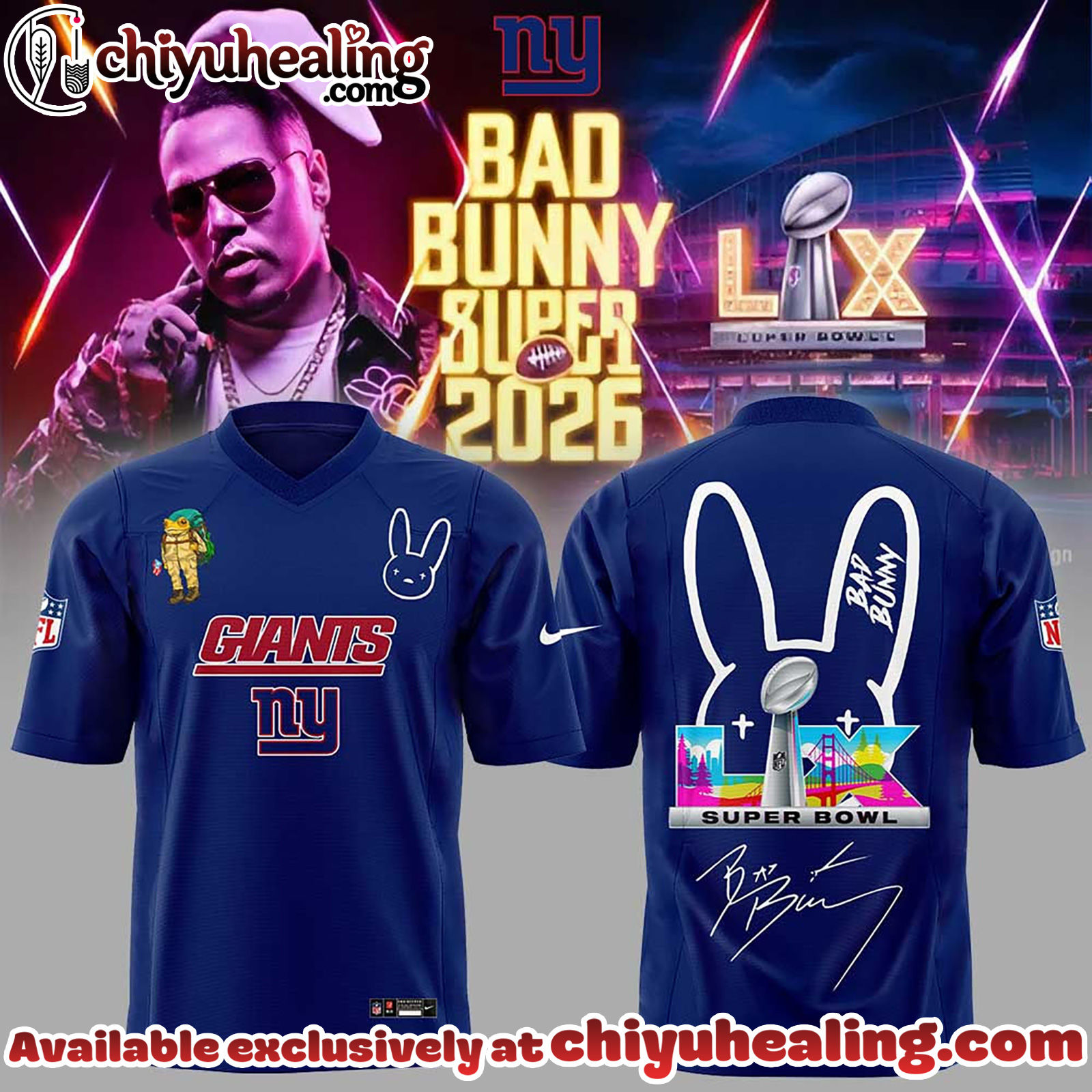 New York Giants x Bad Bunny Super Bowl 2026 Football Jersey