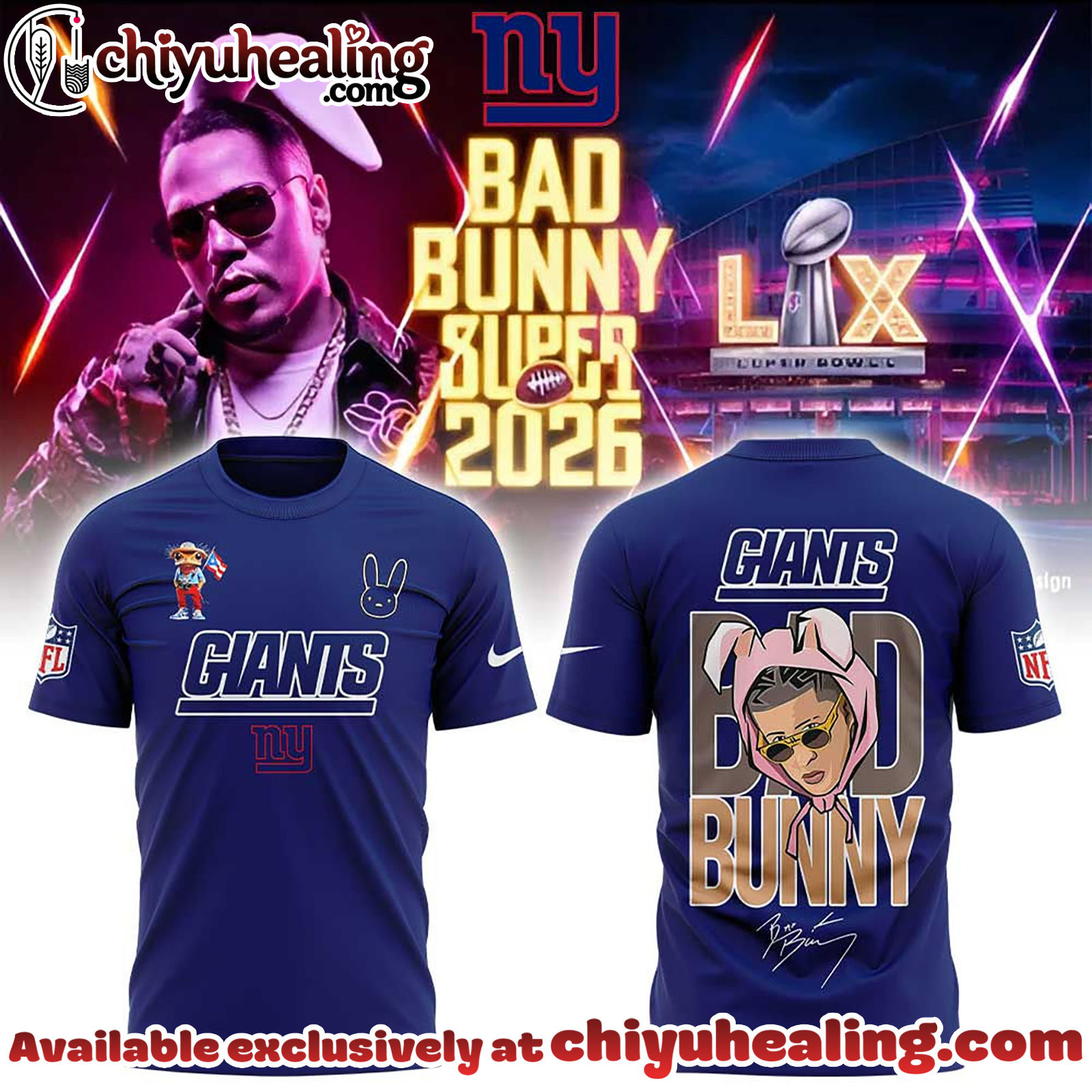 New York Giants x Bad Bunny Super Bowl 2026 Tshirt, Sweatshirt, Hoodie V2