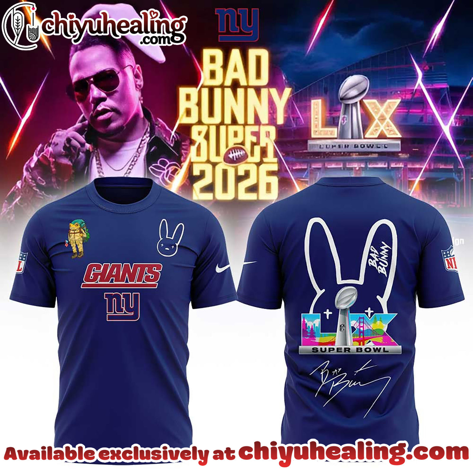 New York Giants x Bad Bunny Super Bowl 2026 Tshirt, Sweatshirt, Hoodie
