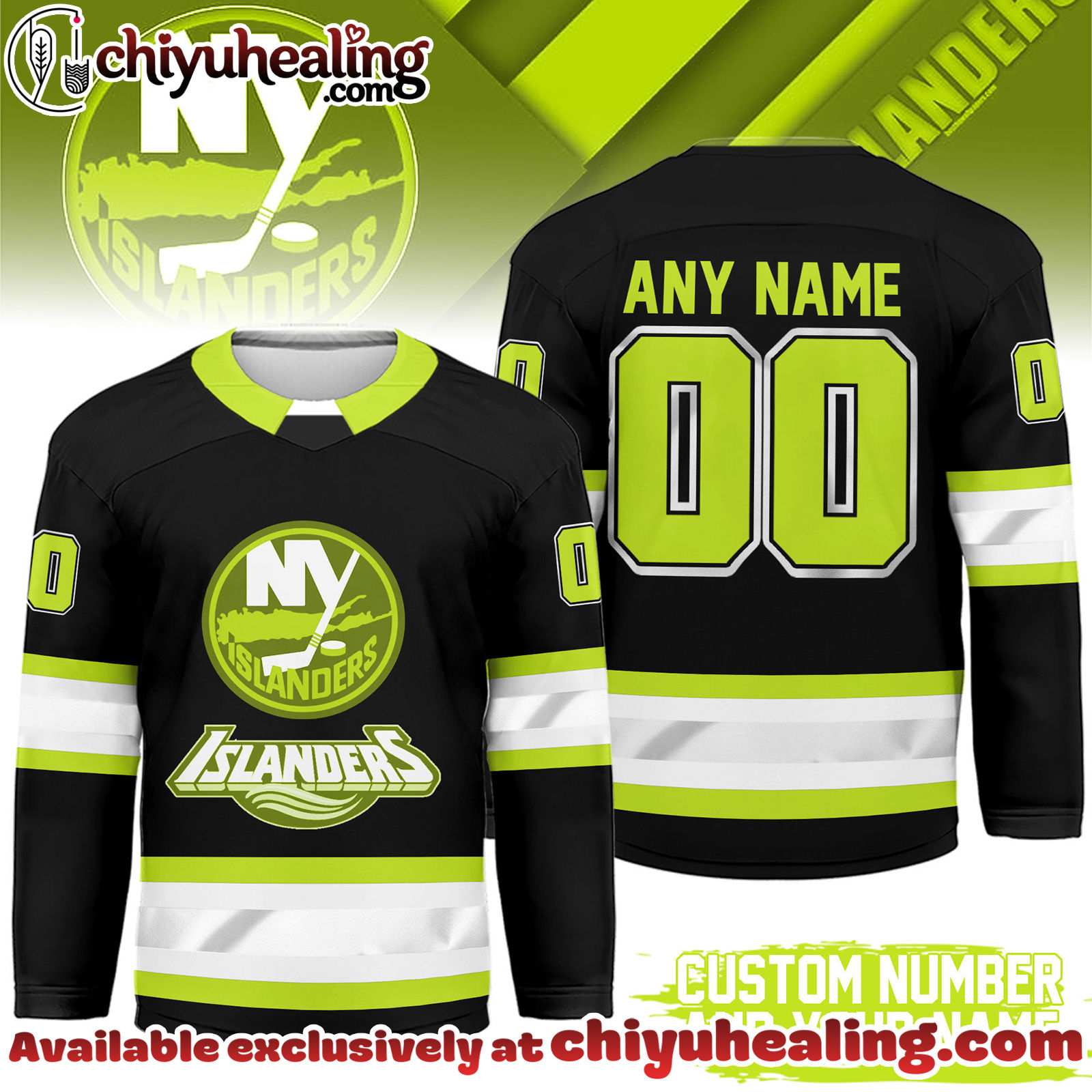 New York Islanders Premium NHL Hi-Vis Hockey Spirit Custom Name and Number Jersey