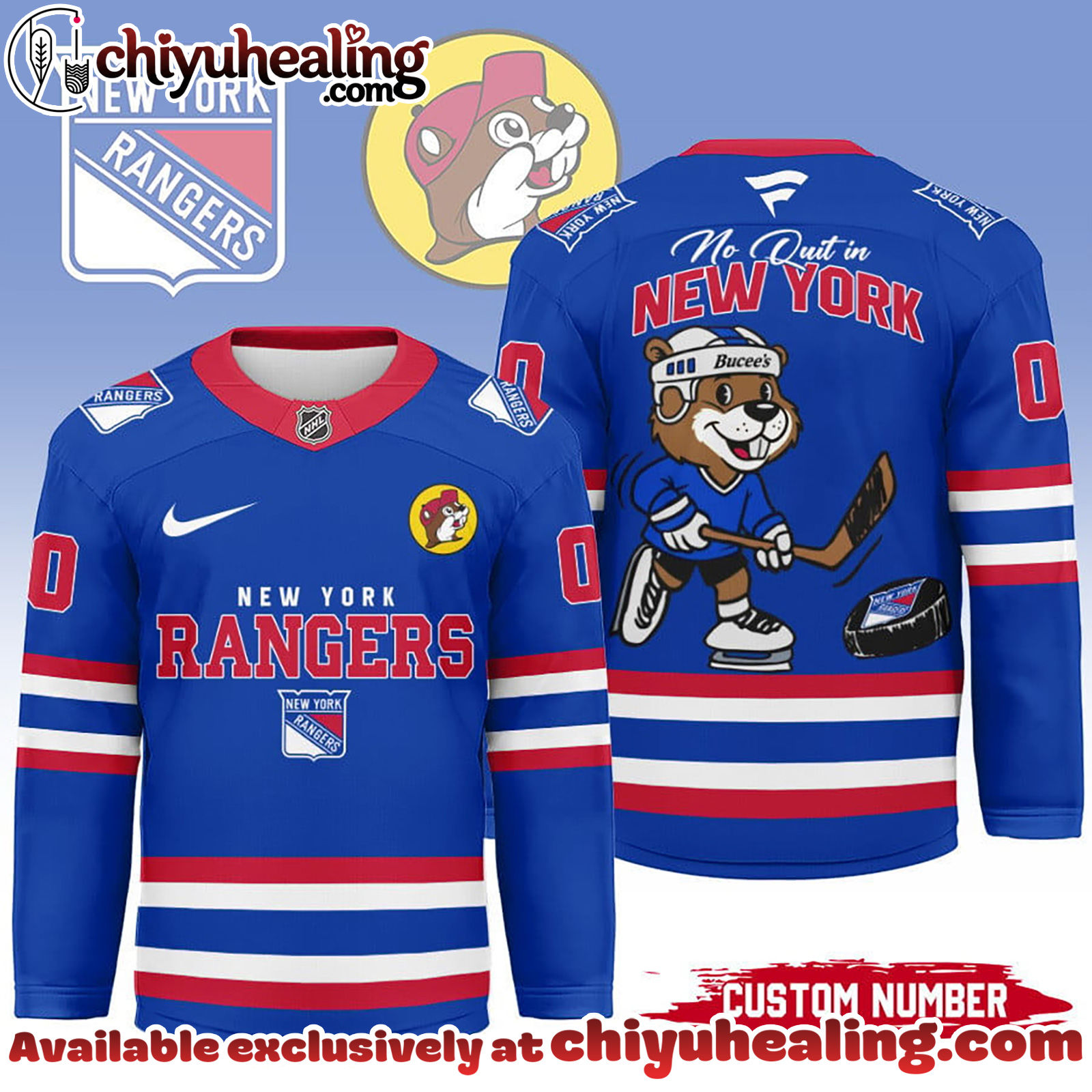 New York Rangers Premium NHL Bucees Personalized Hockey Jersey