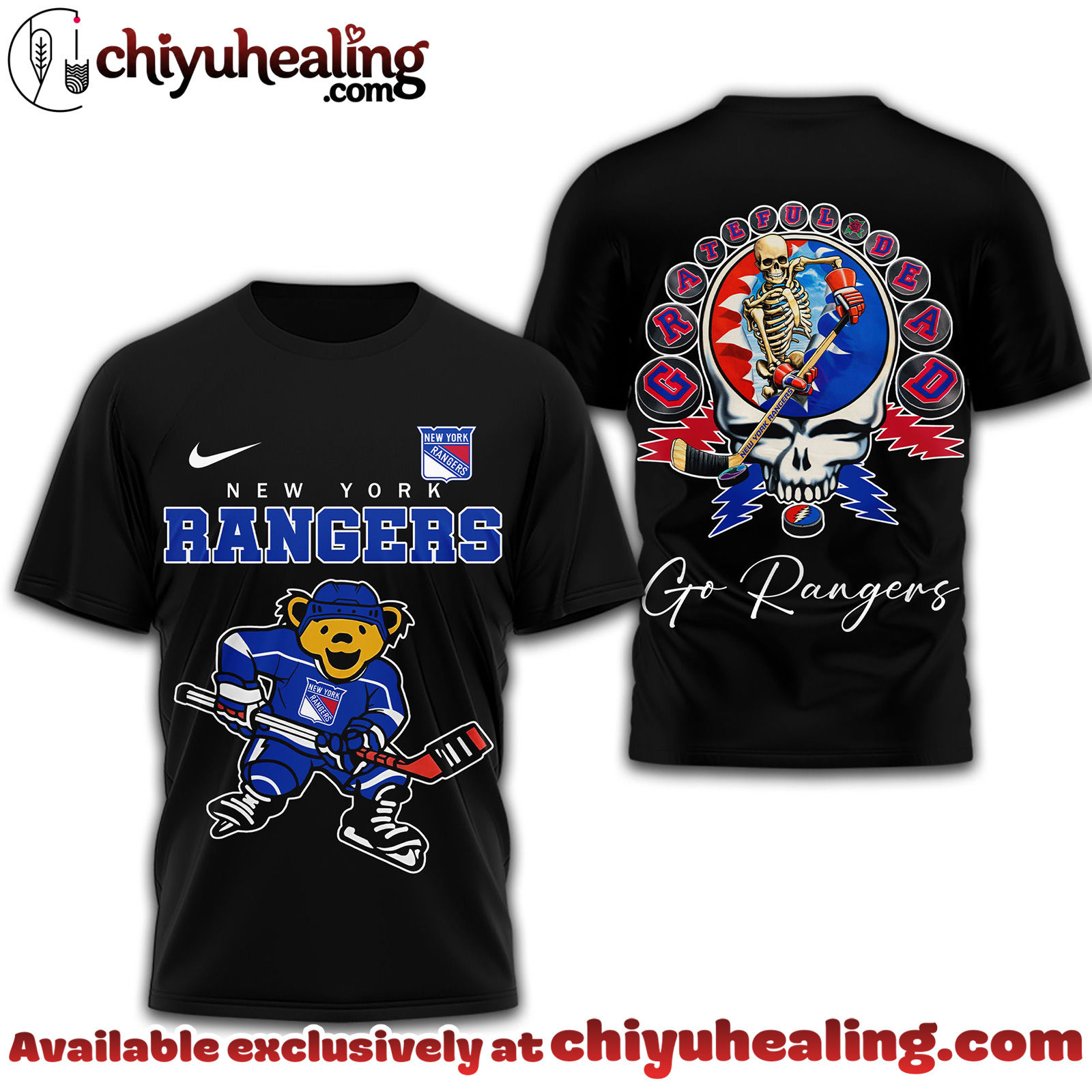 New York Rangers Premium NHL Deadhead 3D Shirt New York Rangers Premium NHL Deadhead 3D Shirt