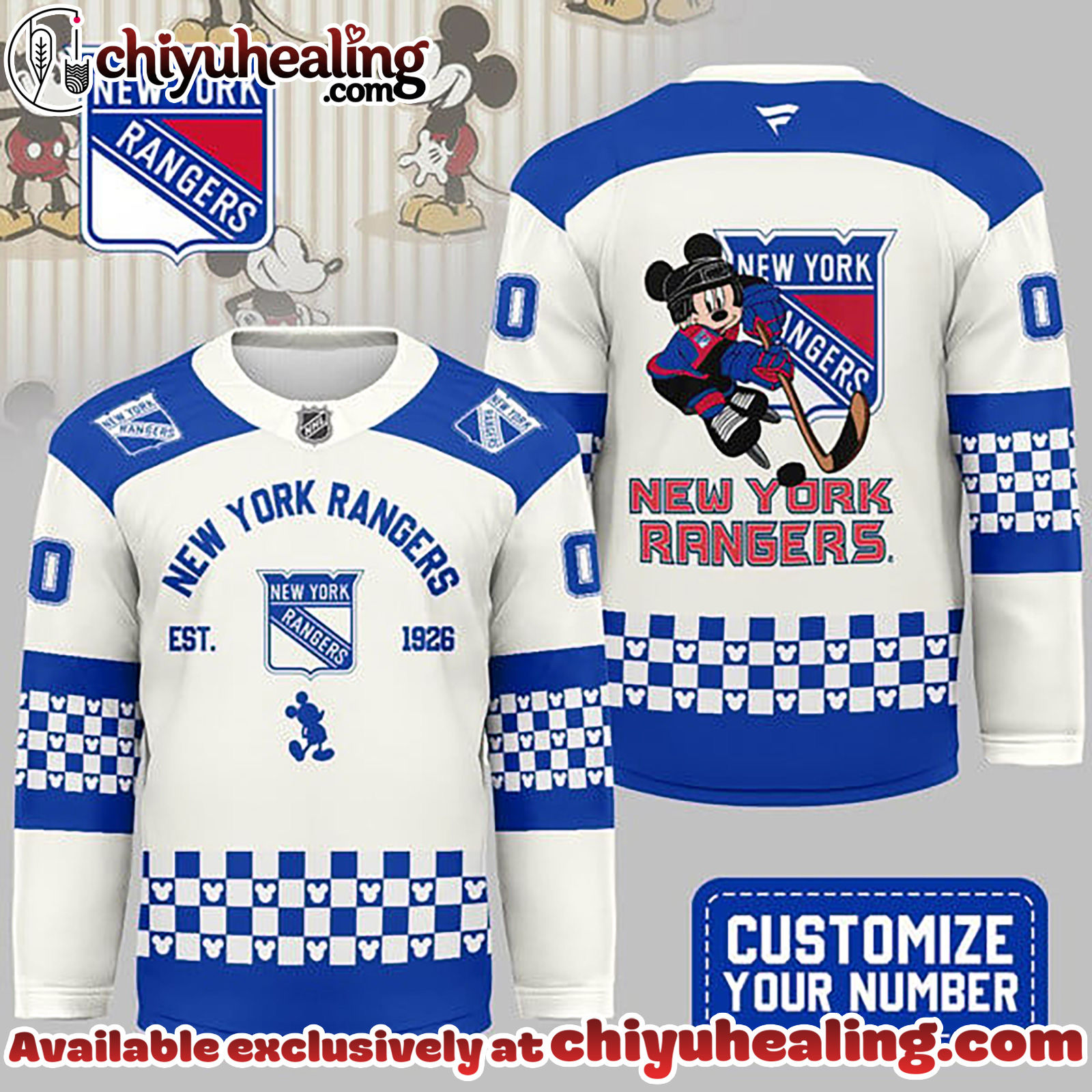 New York Rangers Premium NHL Disney Game Day Hockey Jersey