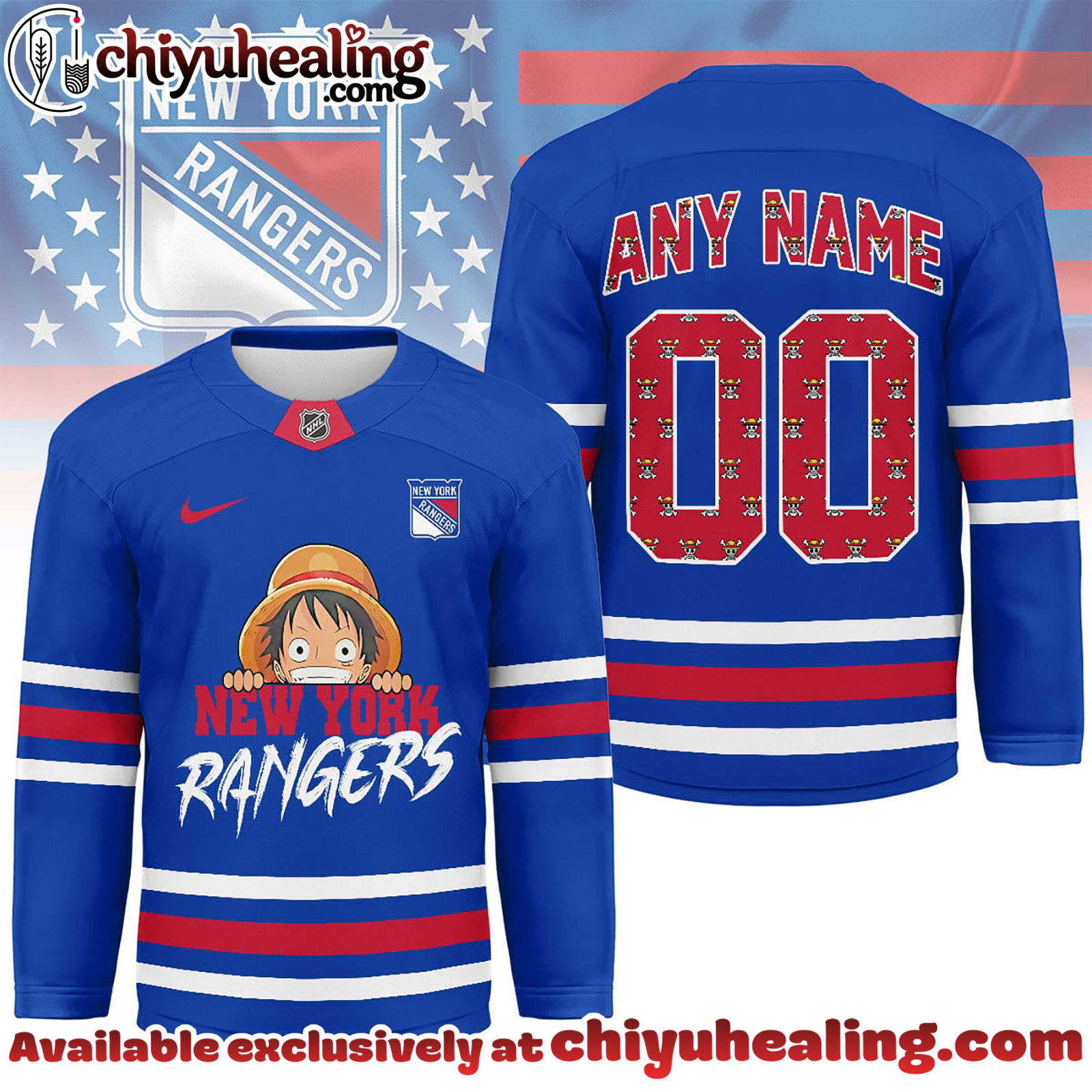 New York Rangers Premium NHL One Piece Hockey Jersey NY