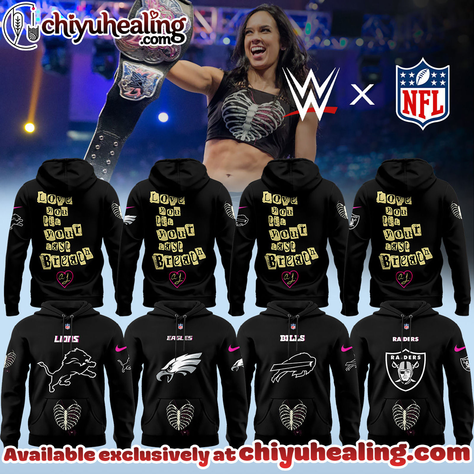 NFL x AJ LEE HAS RETURNED WWE Hoodie, Tshirt, Sweatshirt - Ver 2