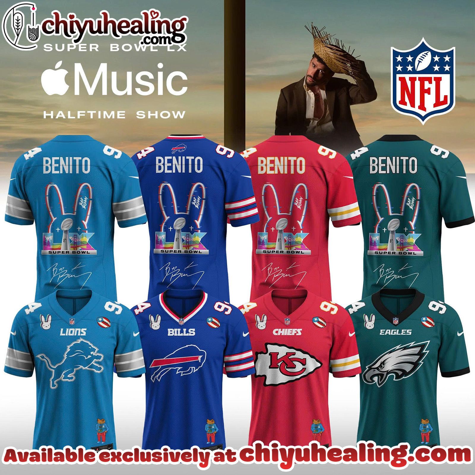 NFL x Bad Bunny Super Bowl LX The Halftime Show Customized Jersey NFL Jersey JR2