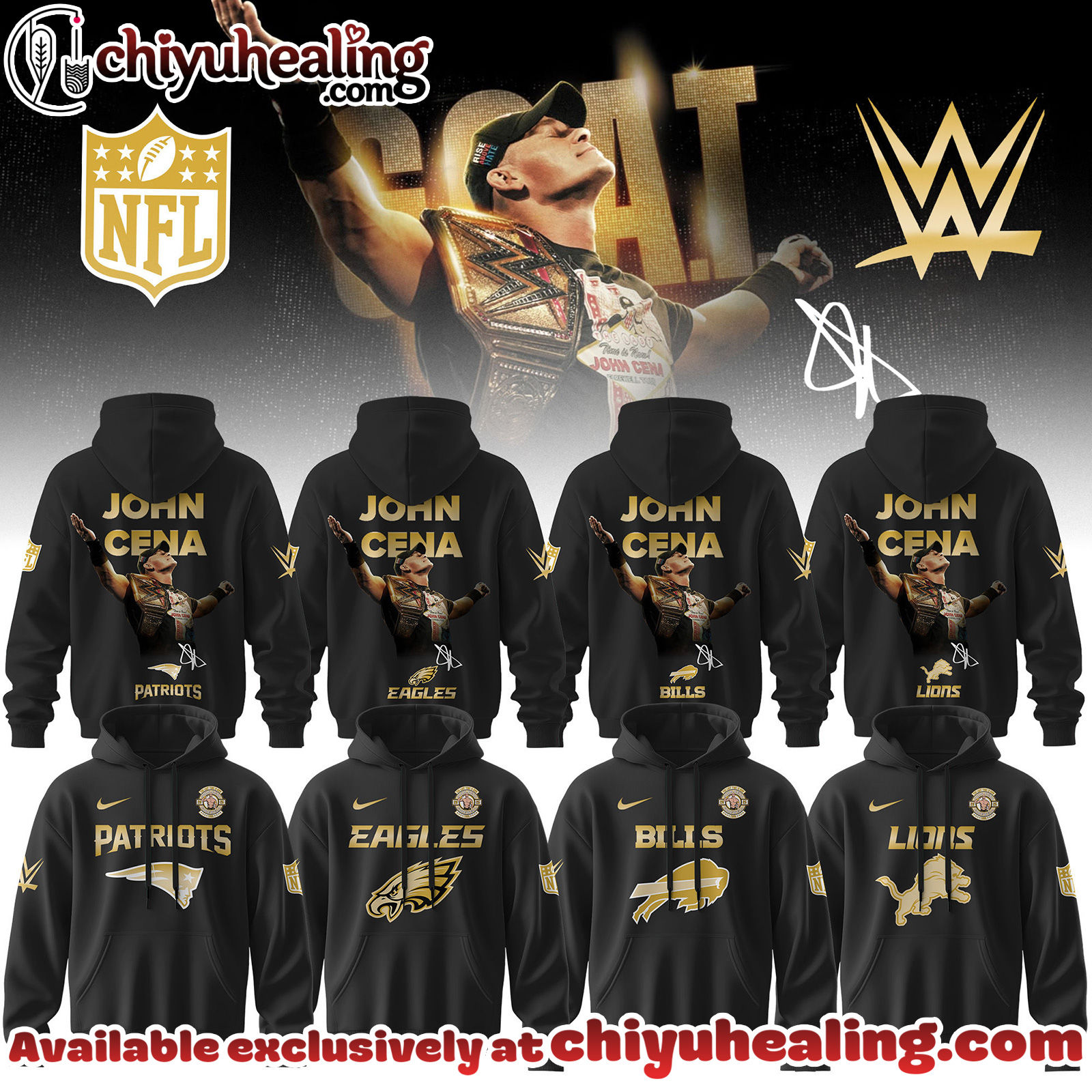 NFL x John Cena WWE Limited Edition Signature - Hoodie, Tshirt, Sweatshirt