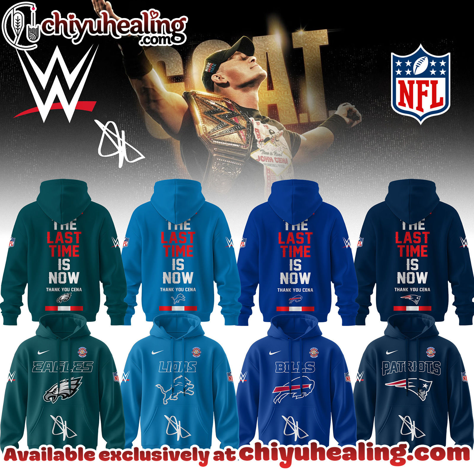 NFL x John Cena WWE Limited Edition Signature - Hoodie, Tshirt, Sweatshirt - Ver 2