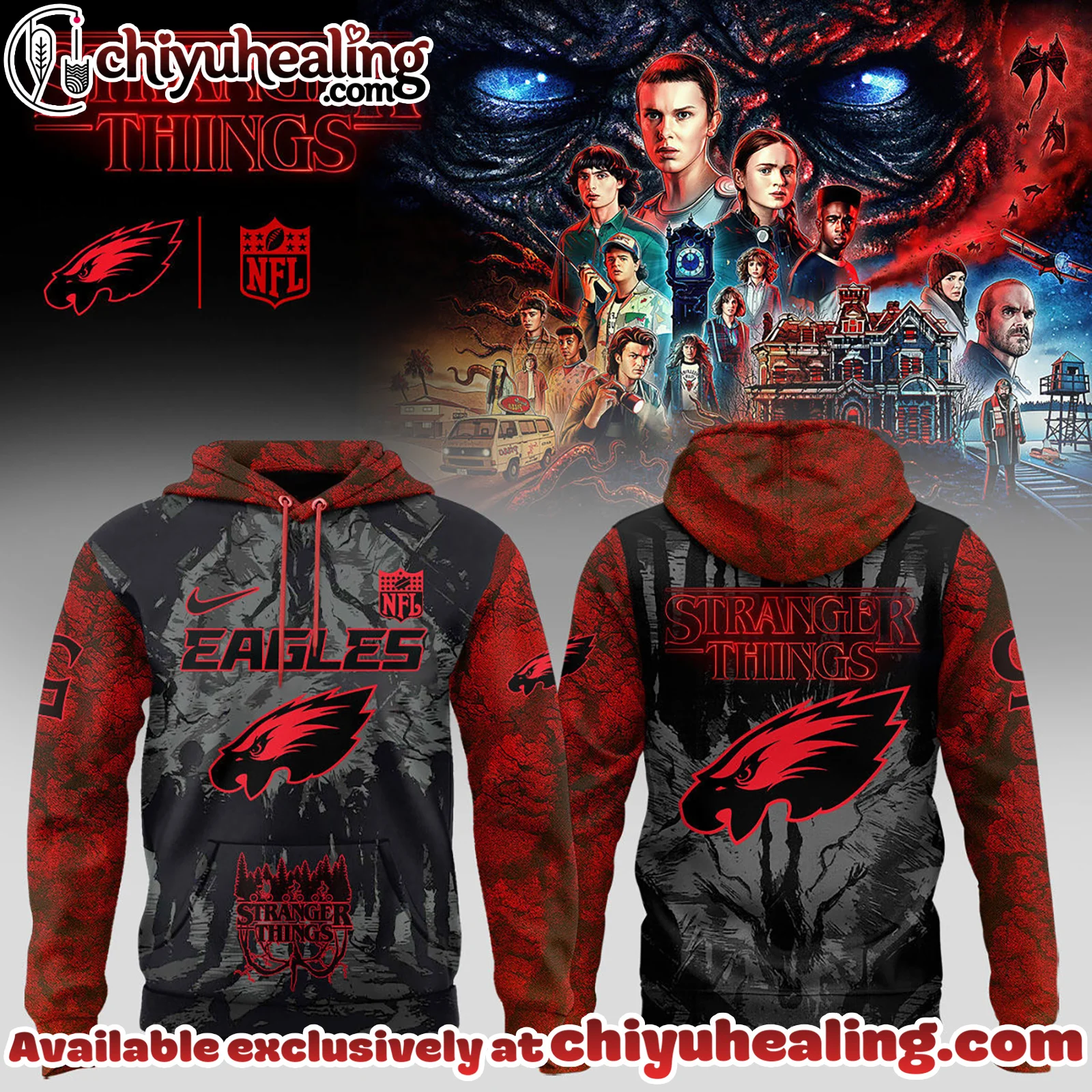 NFL x Stranger Things Hoodie, Shirt, Sweatshirt - All Teams NFL NFL x Stranger Things Hoodie, Shirt, Sweatshirt - All Teams NFL