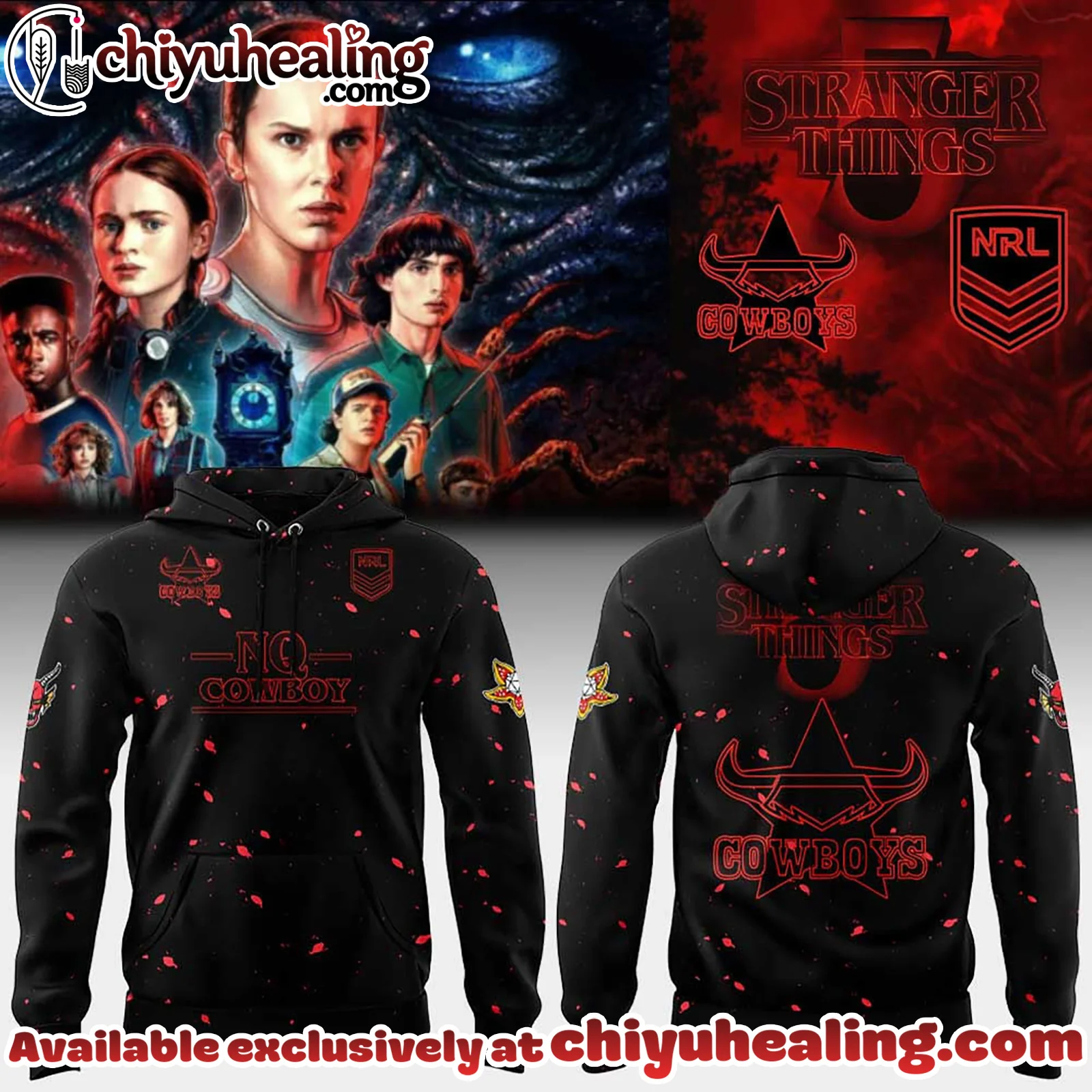 North Queensland Cowboys Stranger Things 5 NRL - All Team NRL - Hoodie, Shirt, Sweatshirt