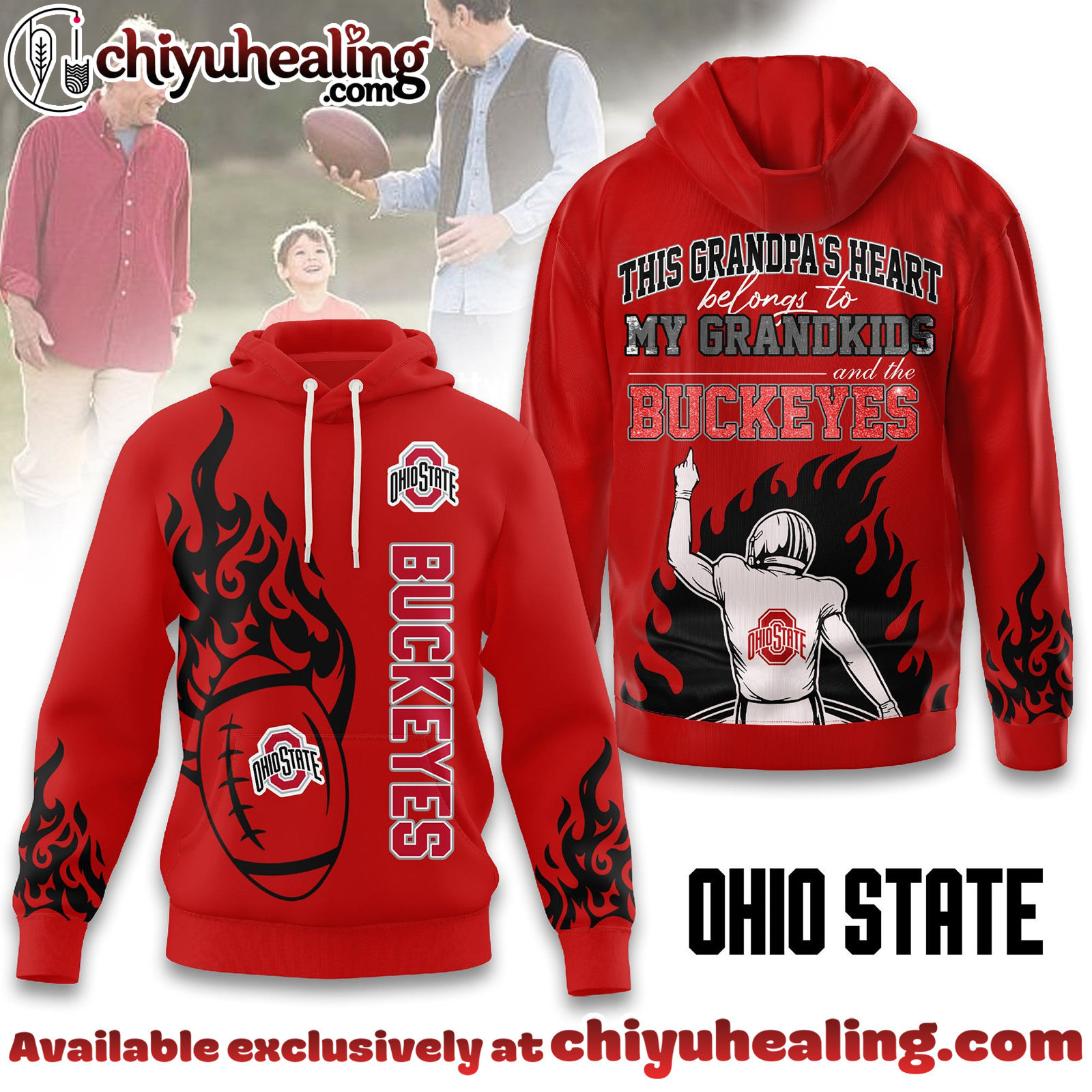 Ohio State Buckeyes Premium NCAA Football Grandpa Hoodie, Sweatshirt, Shirt, All Team NCAA