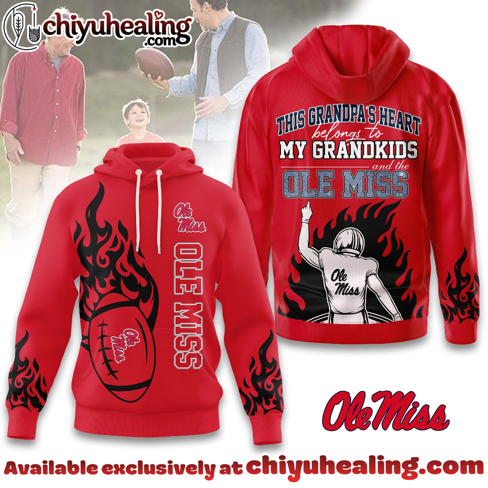 Ole Miss Rebels Premium NCAA Football Grandpa Hoodie, Sweatshirt, Shirt, All Team NCAA
