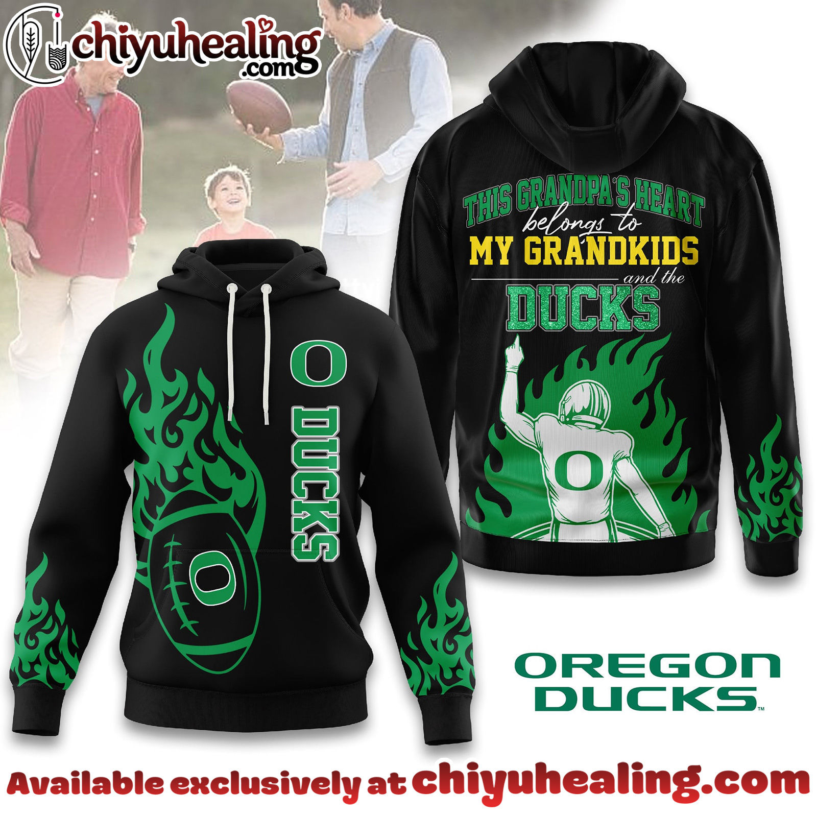 Oregon Ducks Premium NCAA Football Grandpa Hoodie, Sweatshirt, Shirt, All Team NCAA