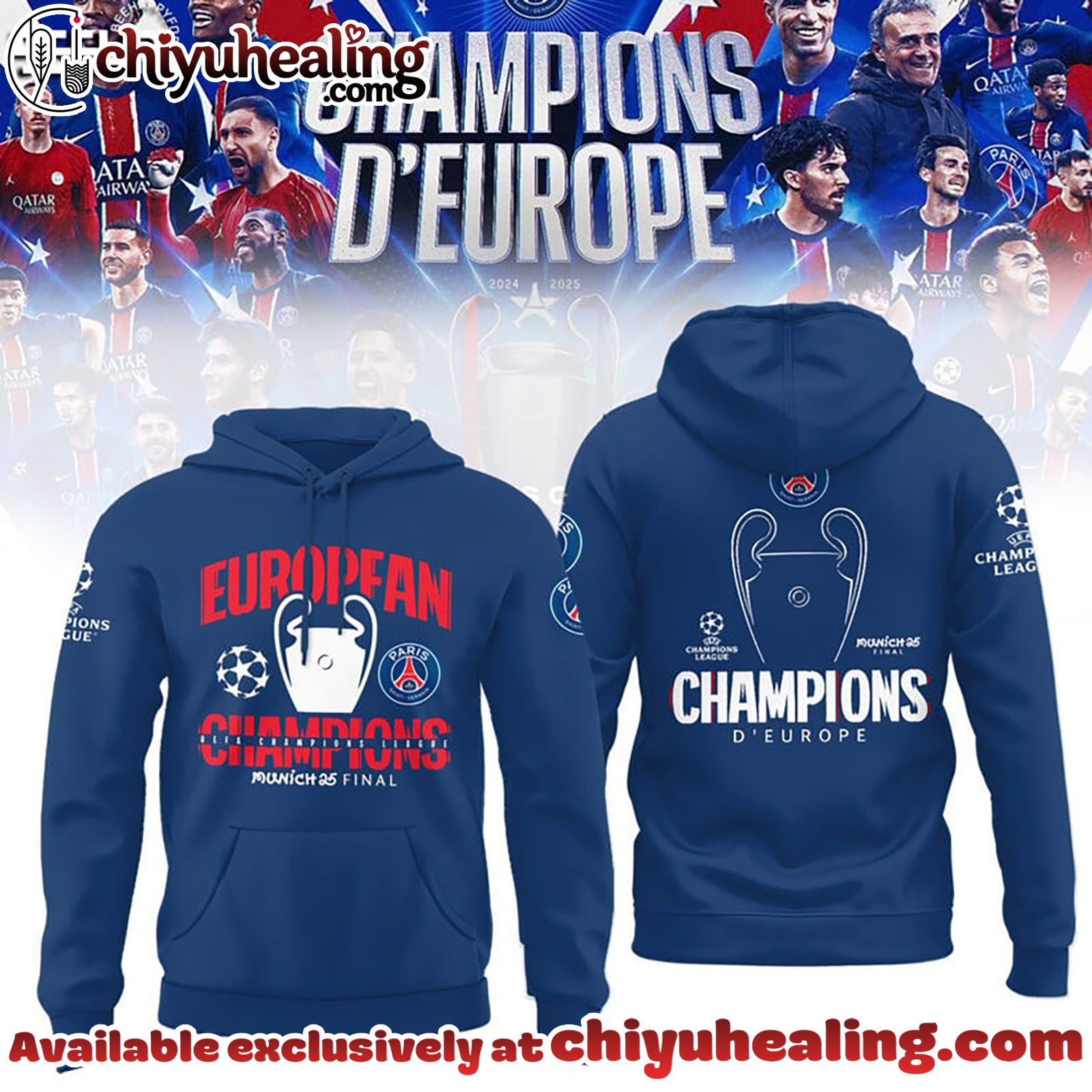 Paris Saint-Germain UEFA Champions 3D Apparel Hoodie, Sweatshirt, Shirt