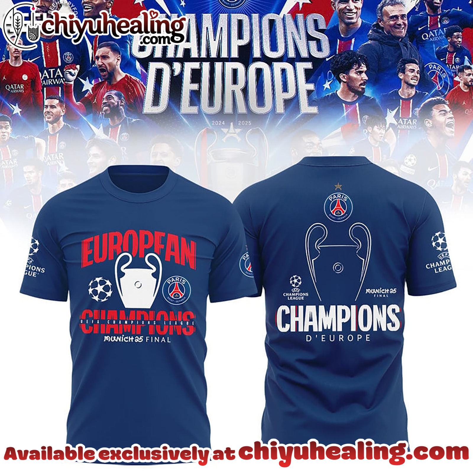 Paris Saint-Germain UEFA Champions 3D Apparel Tshirt, Hoodie, Sweatshirt