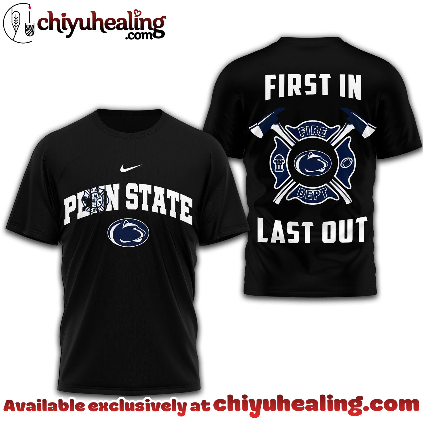 Penn State Nittany Lions Premium Fire Dept 3D Shirt NCAA TD - Ver 2