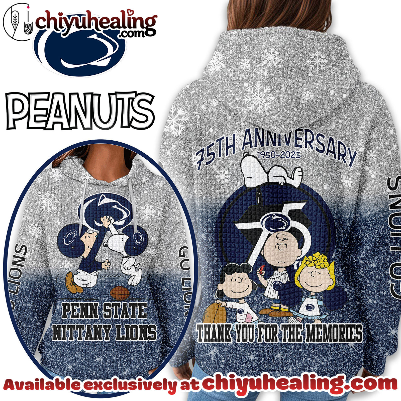 Penn State Nittany Lions Premium NCAA Peanuts Anniversary 3D Waffle Hoodie, Sweatshirt, Tshirt HI