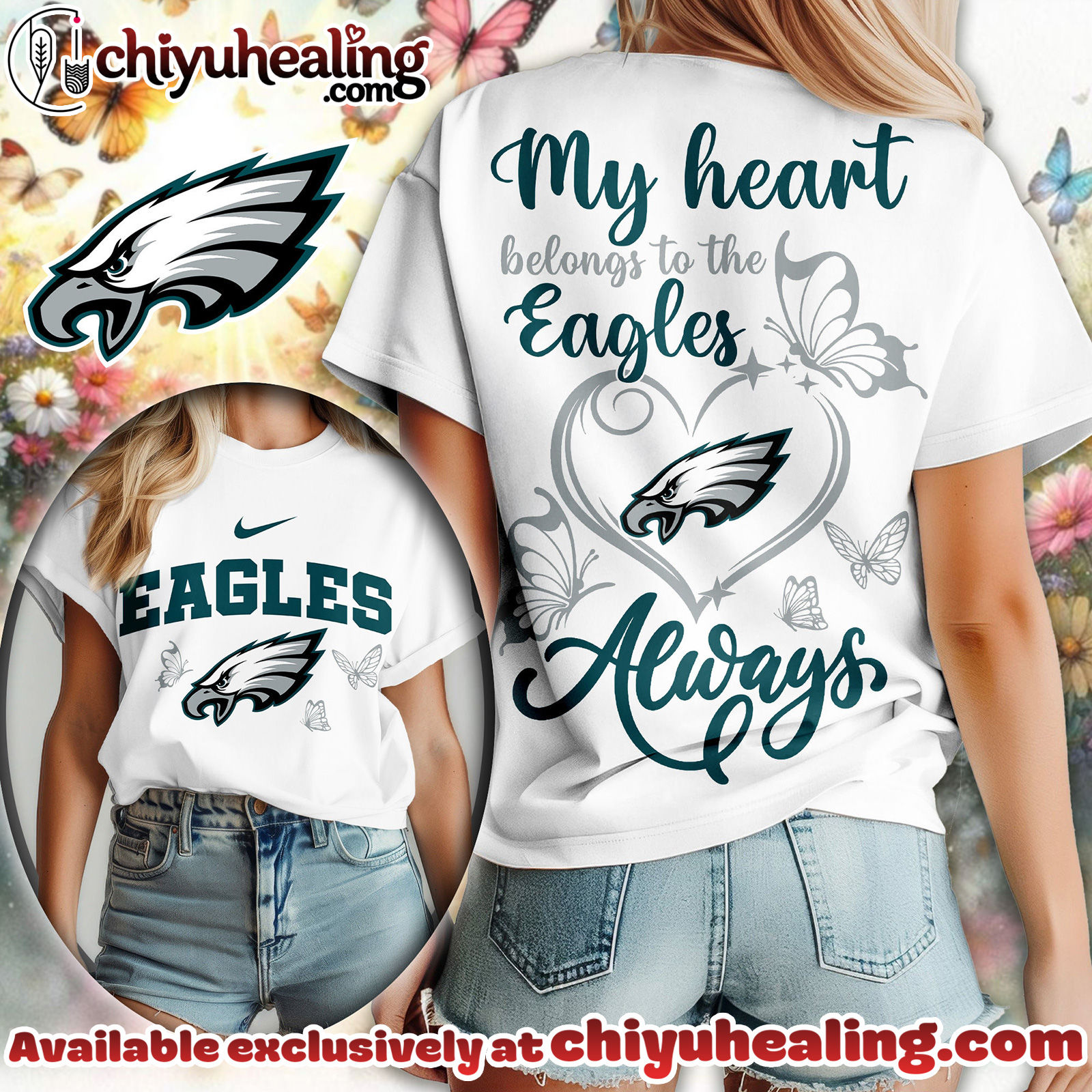 Philadelphia Eagles Premium NFL Butterfly Women Shirt, Hoodie, Sweatshirt
