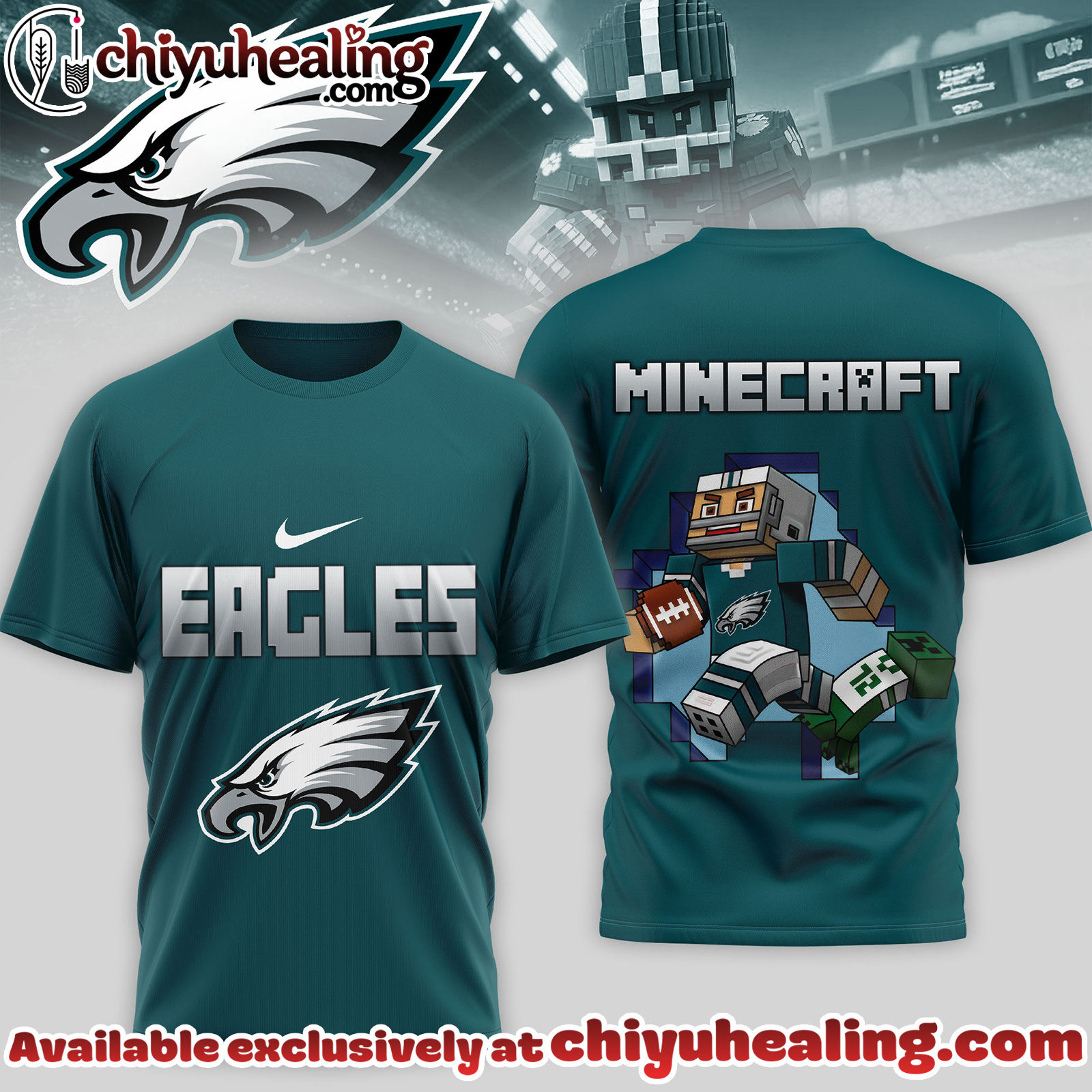 Philadelphia Eagles Premium NFL Minecraft 3D Shirt
