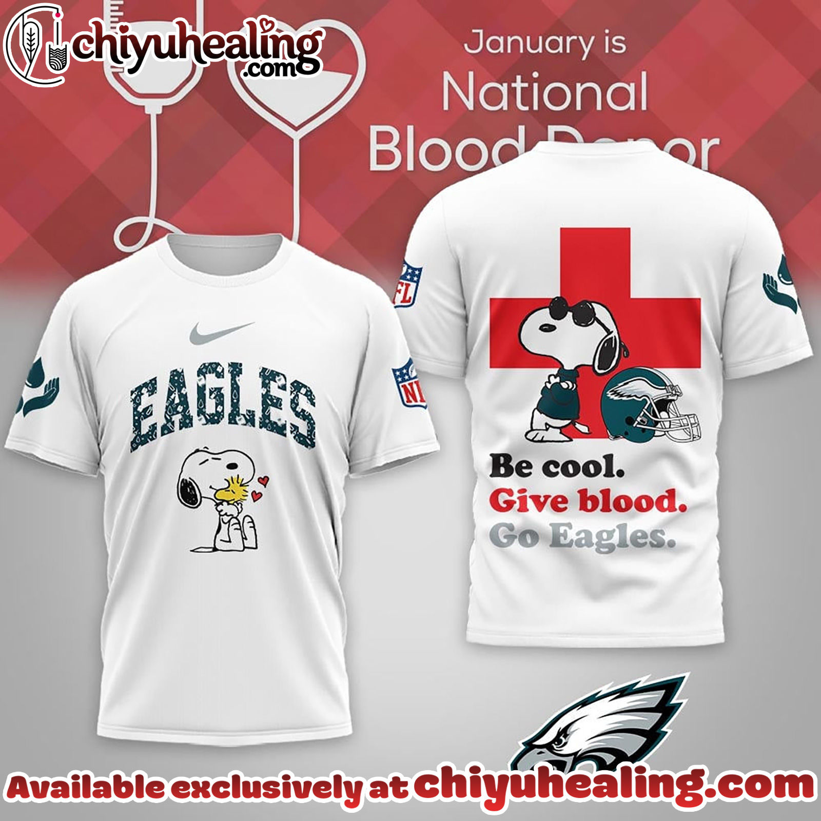 Philadelphia Eagles Premium NFL Snoopy Blood Donor Awareness Month T-Shirt, Hoodie, Sweatshirt, All Team NFL