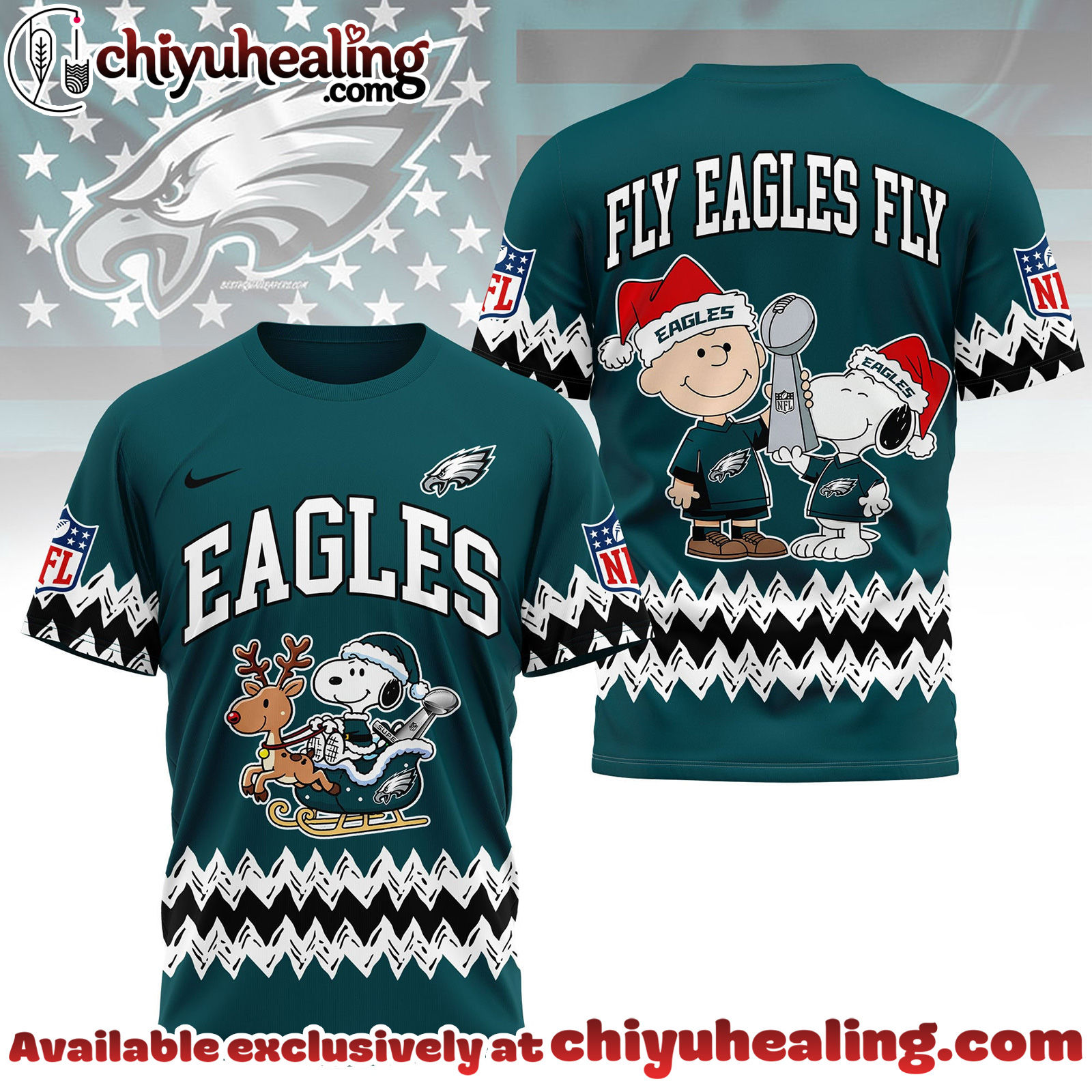 Philadelphia Eagles Premium NFL Snoopy Super Bowl Holiday 3D Shirt, Hoodie, Sweatshirt