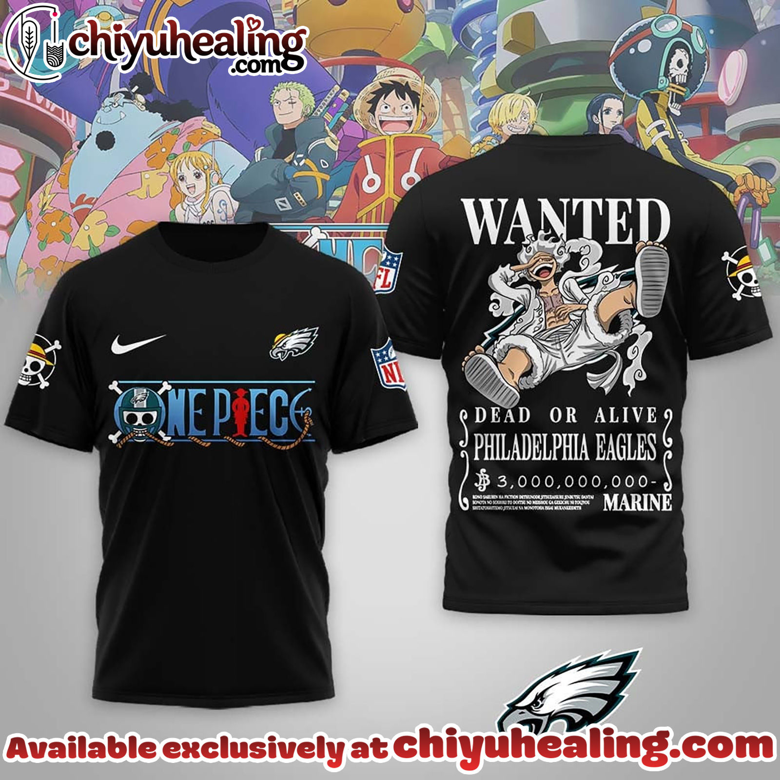 Philadelphia Eagles Premium NFL Wanted Monkey D Luffy 3D Shirt, Hoodie, Sweatshirt, All Team NFL